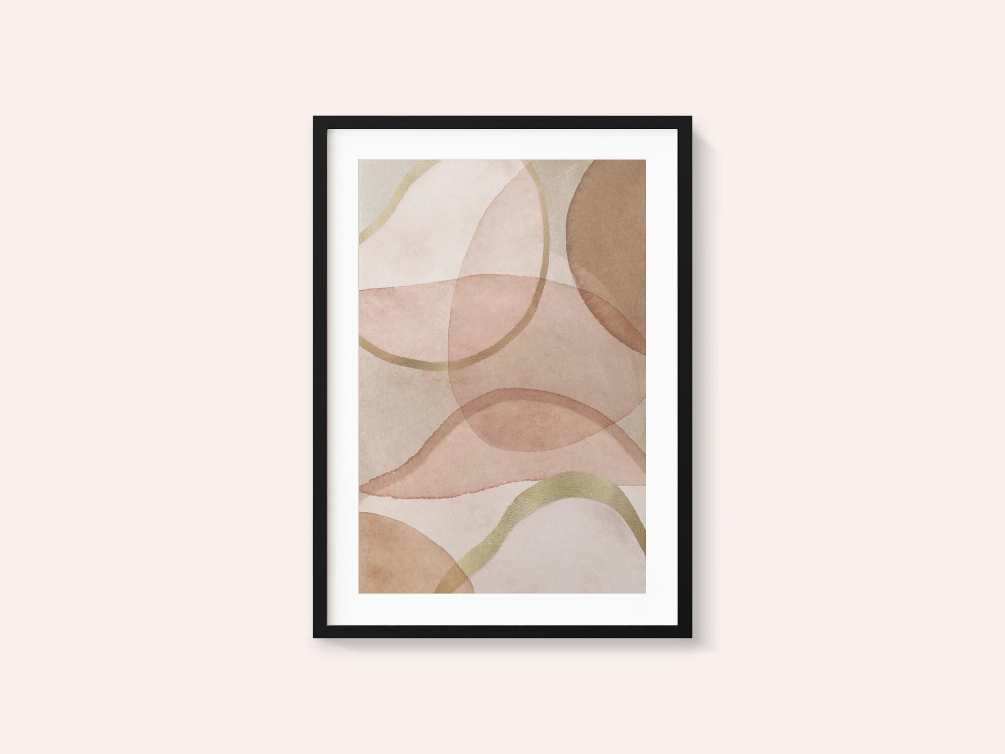 Blush and Brown Abstract