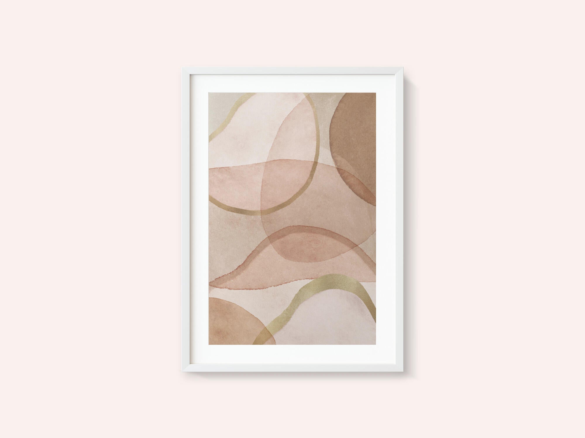 Blush and Brown Abstract