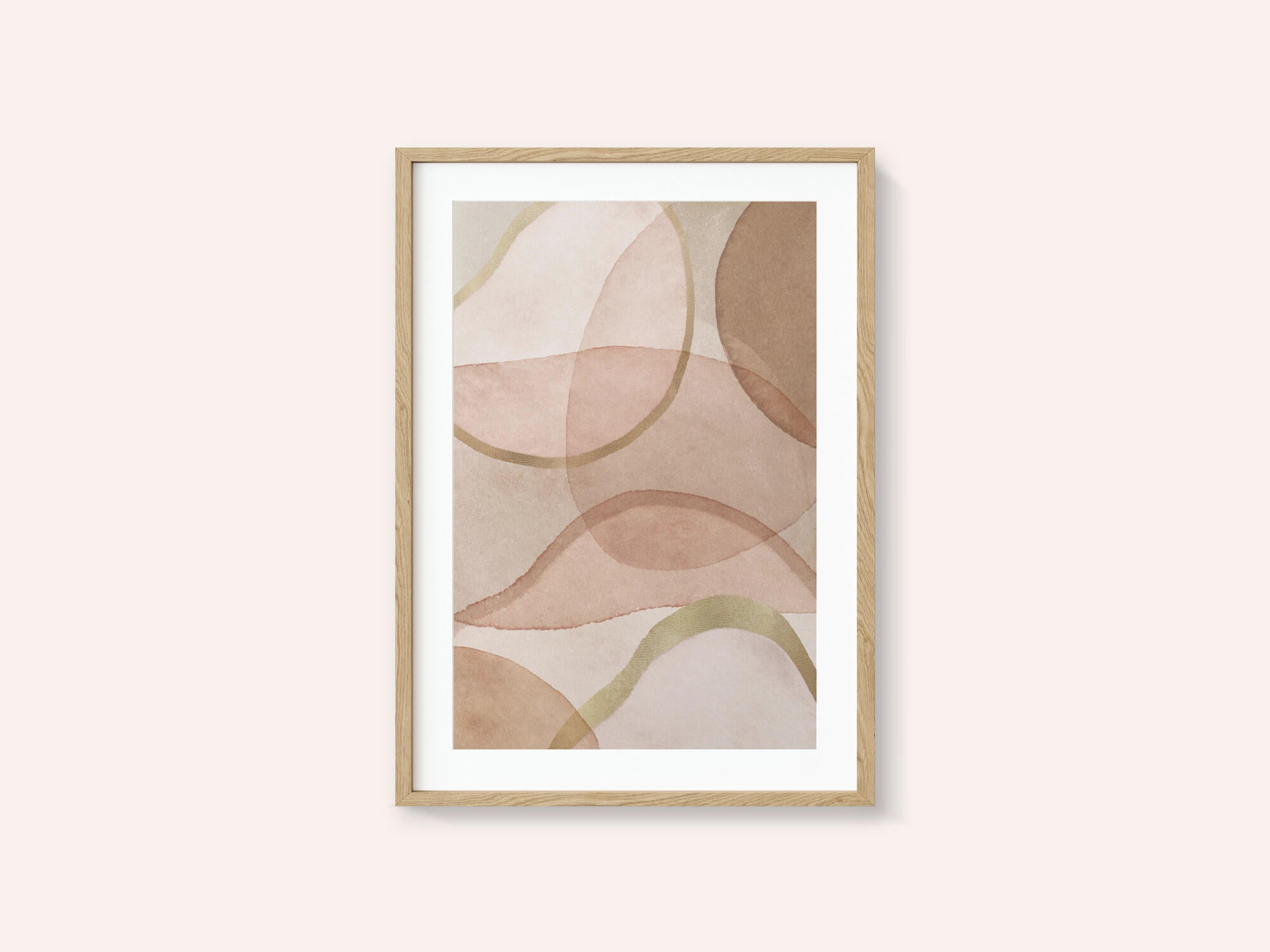Blush and Brown Abstract