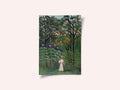 Femme Se Promenant Dans Une Foret Exotique