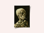 Head of a skeleton with a burning cigarette