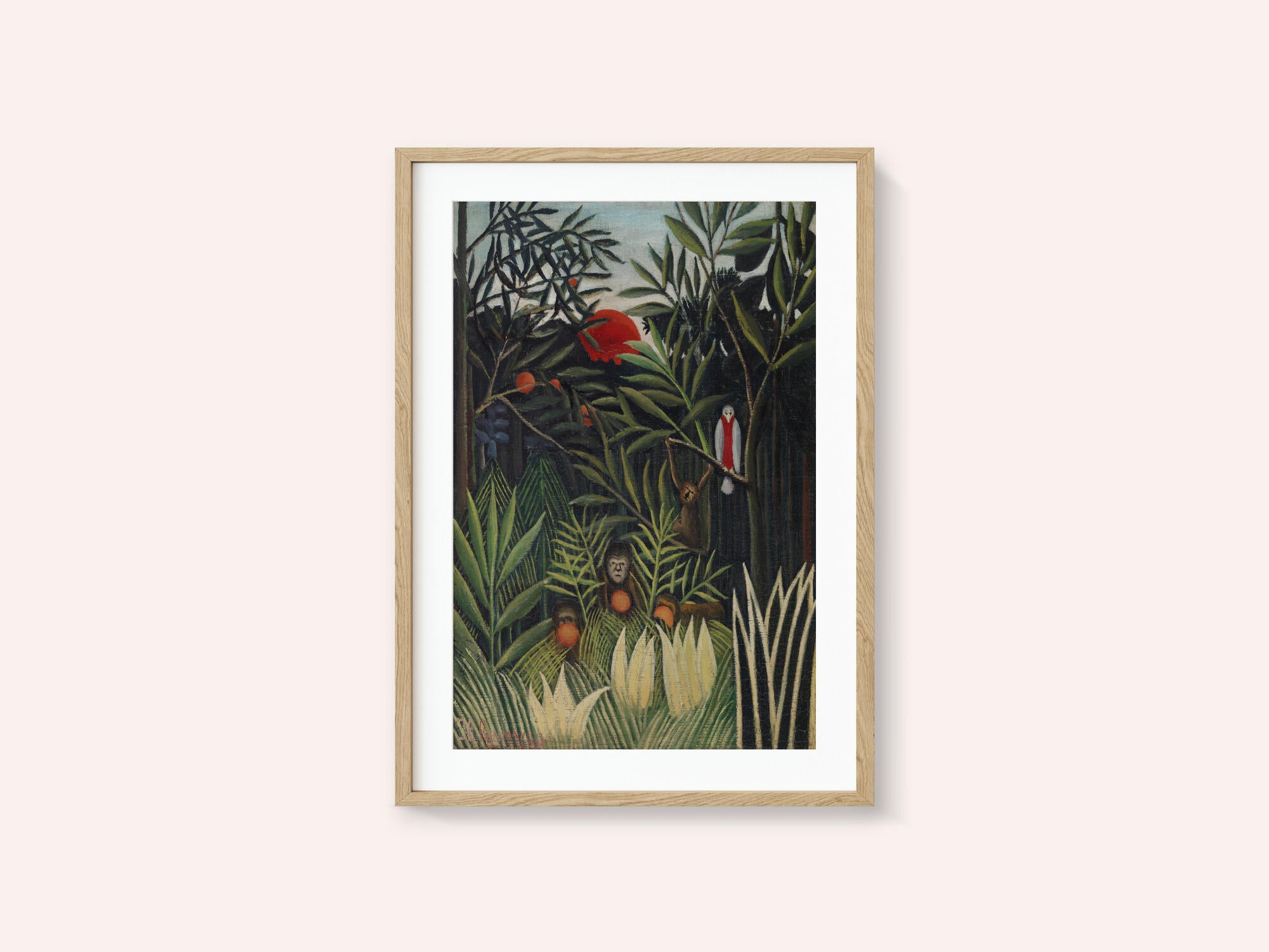 Monkeys And Parrot In The Virgin Forest