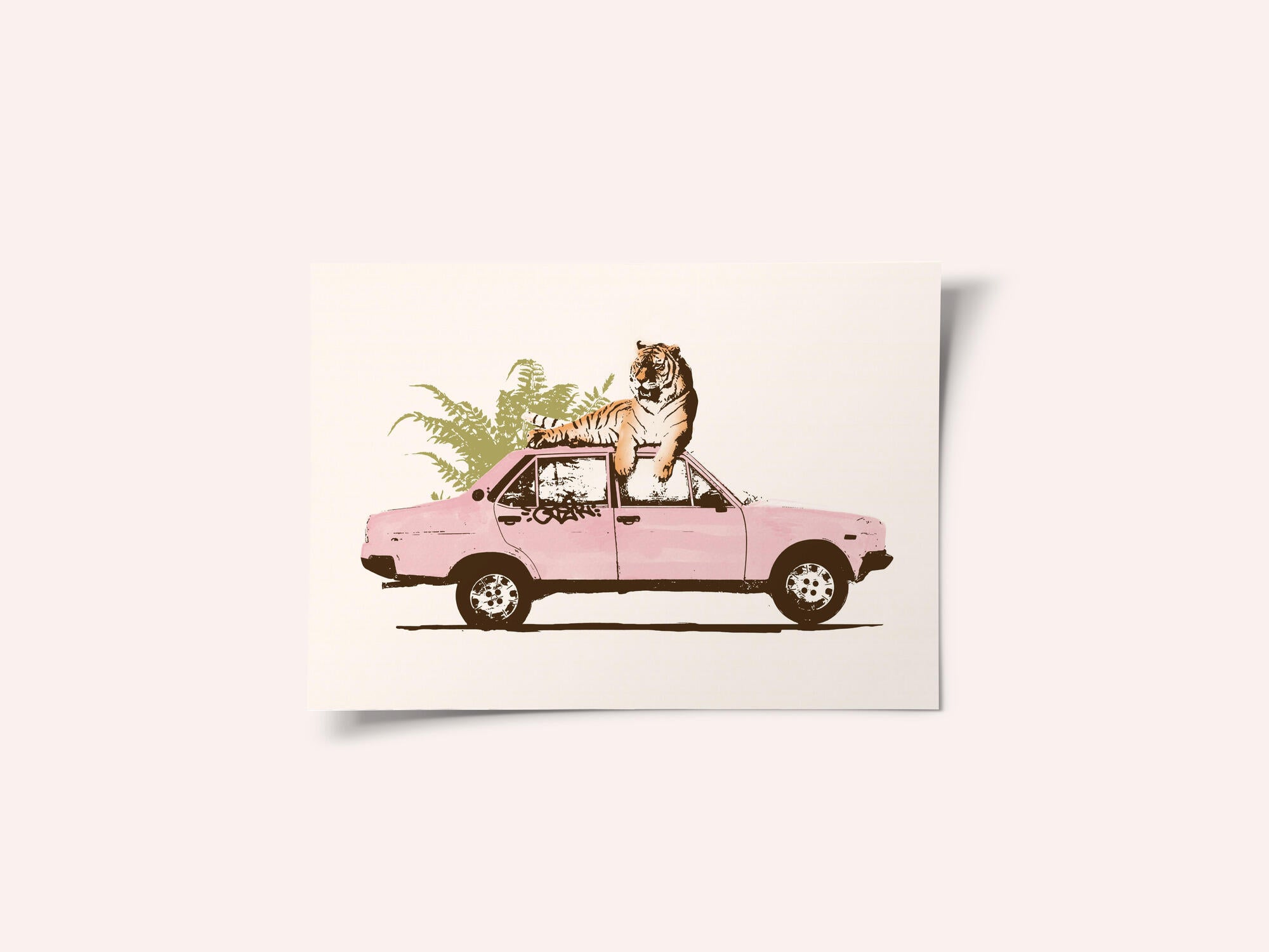 Tiger On Car