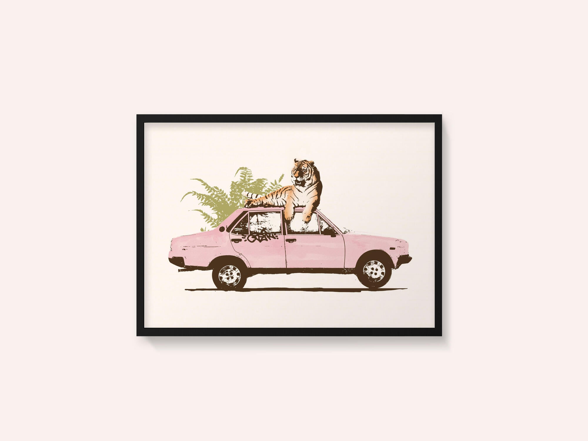 Tiger On Car