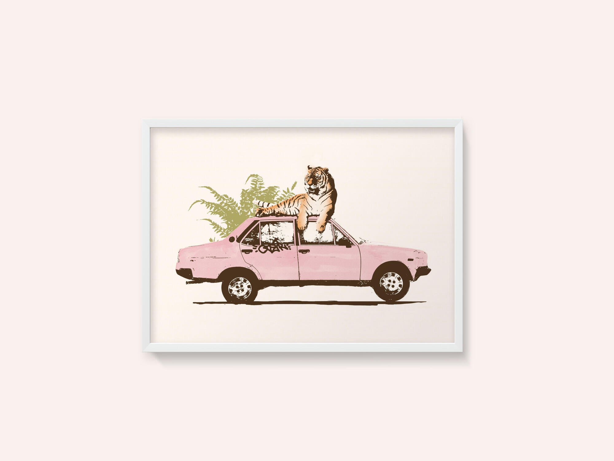 Tiger On Car