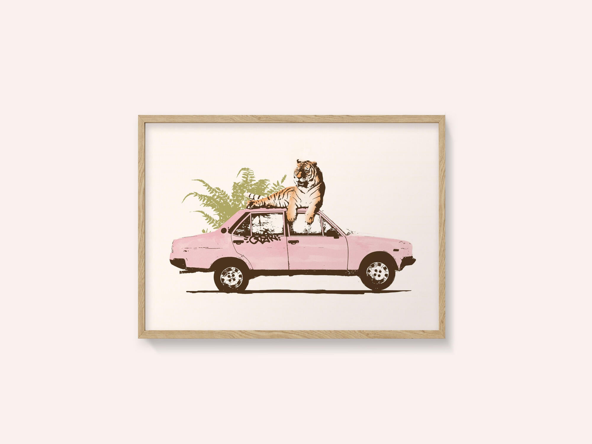 Tiger On Car