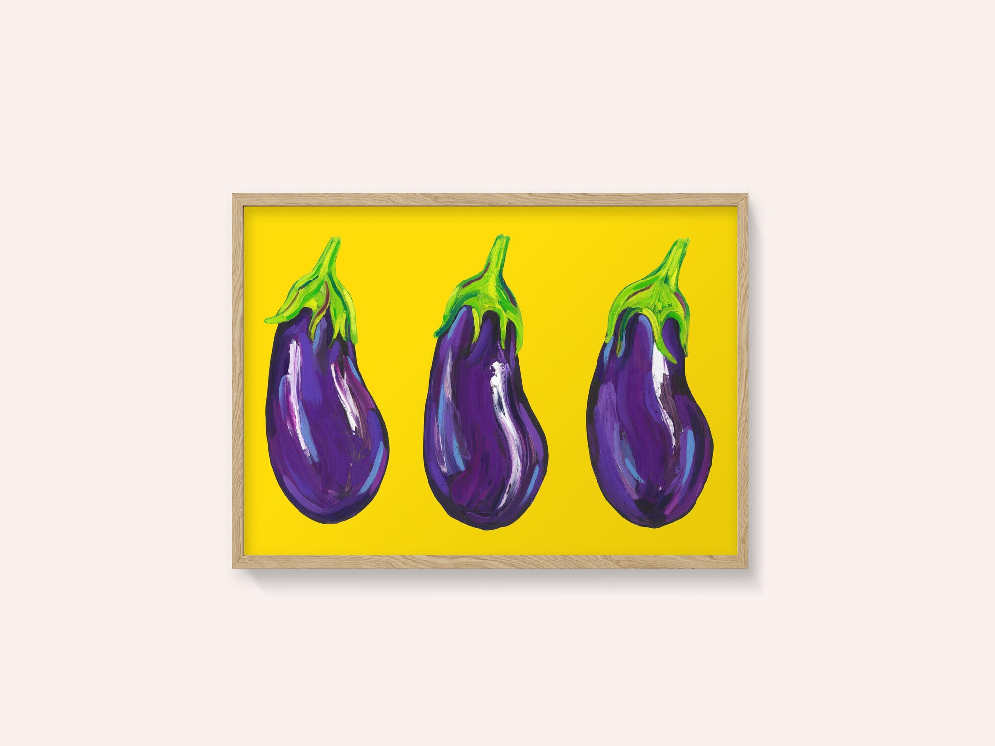 Aubergines On Yellow