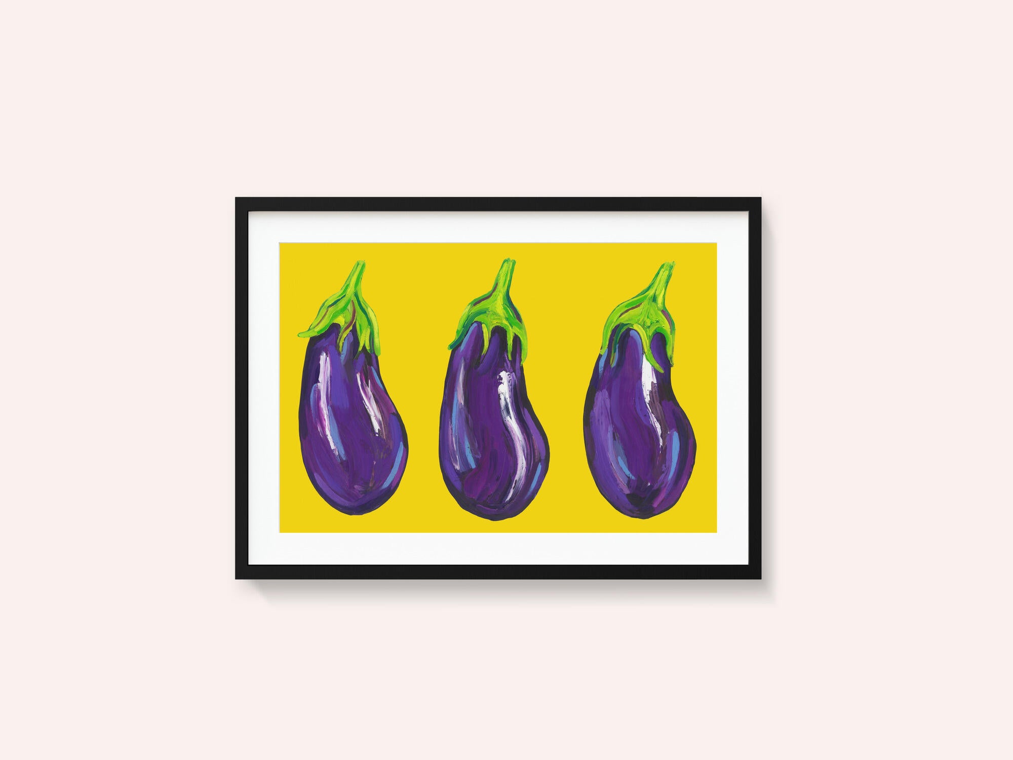Aubergines On Yellow