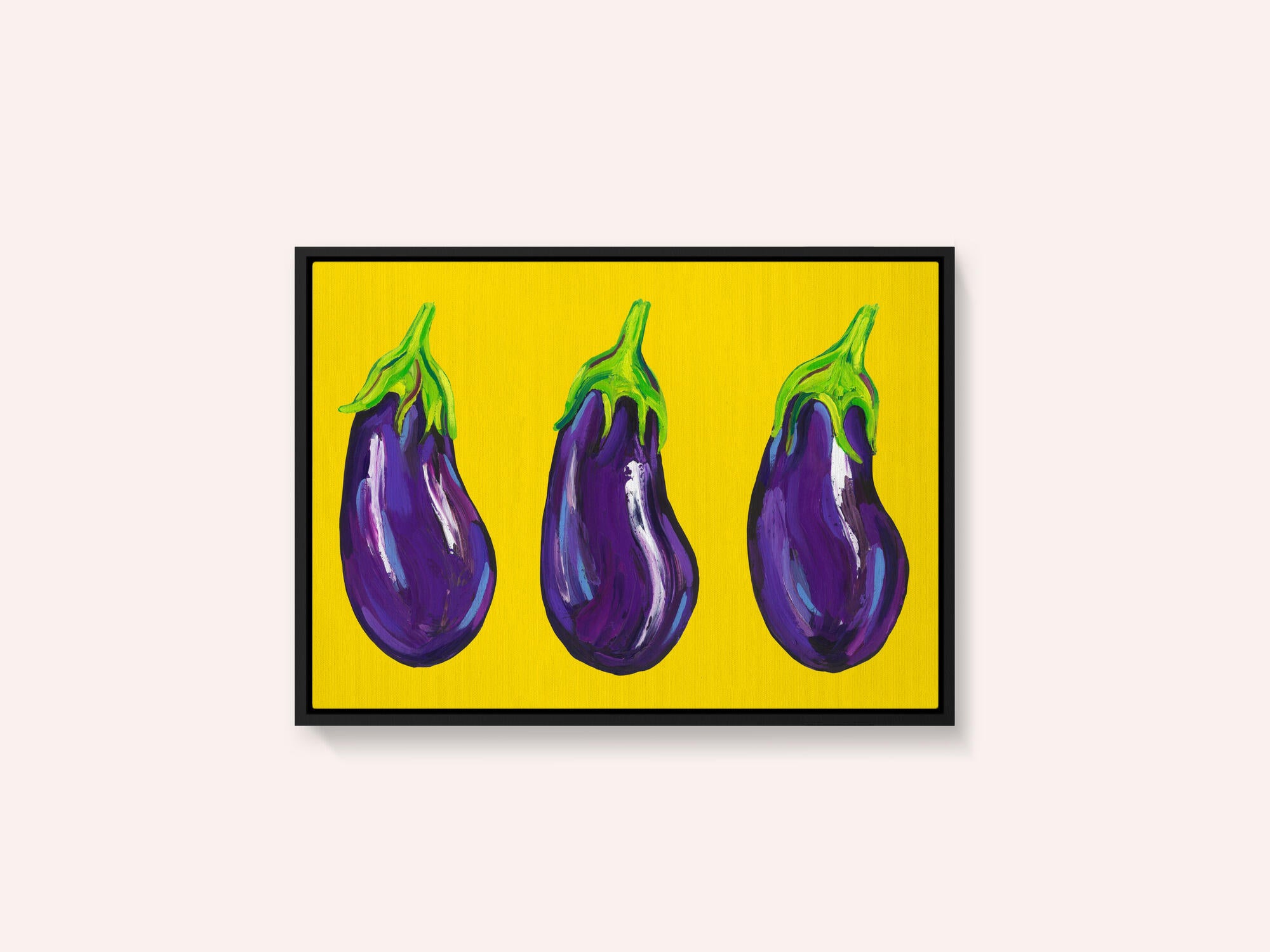 Aubergines On Yellow