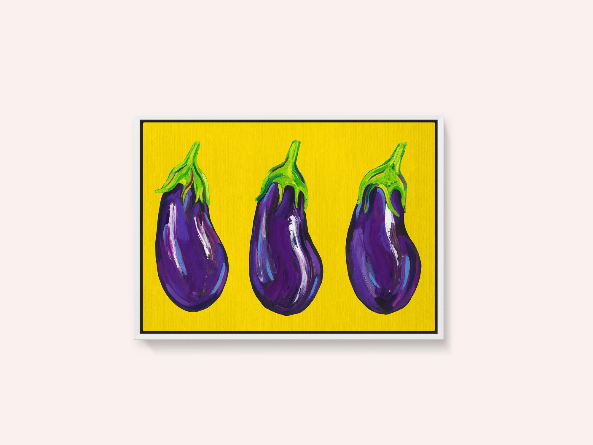 Aubergines On Yellow