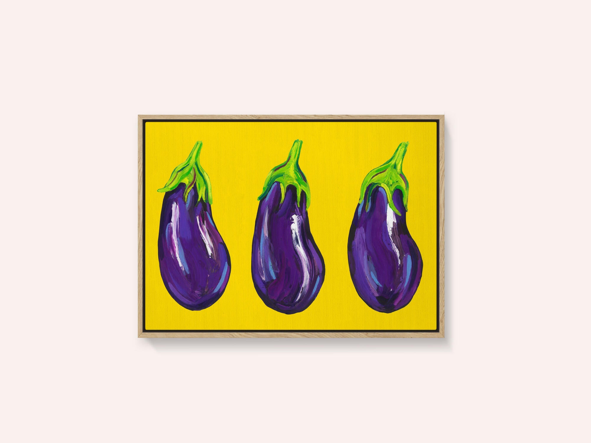 Aubergines On Yellow