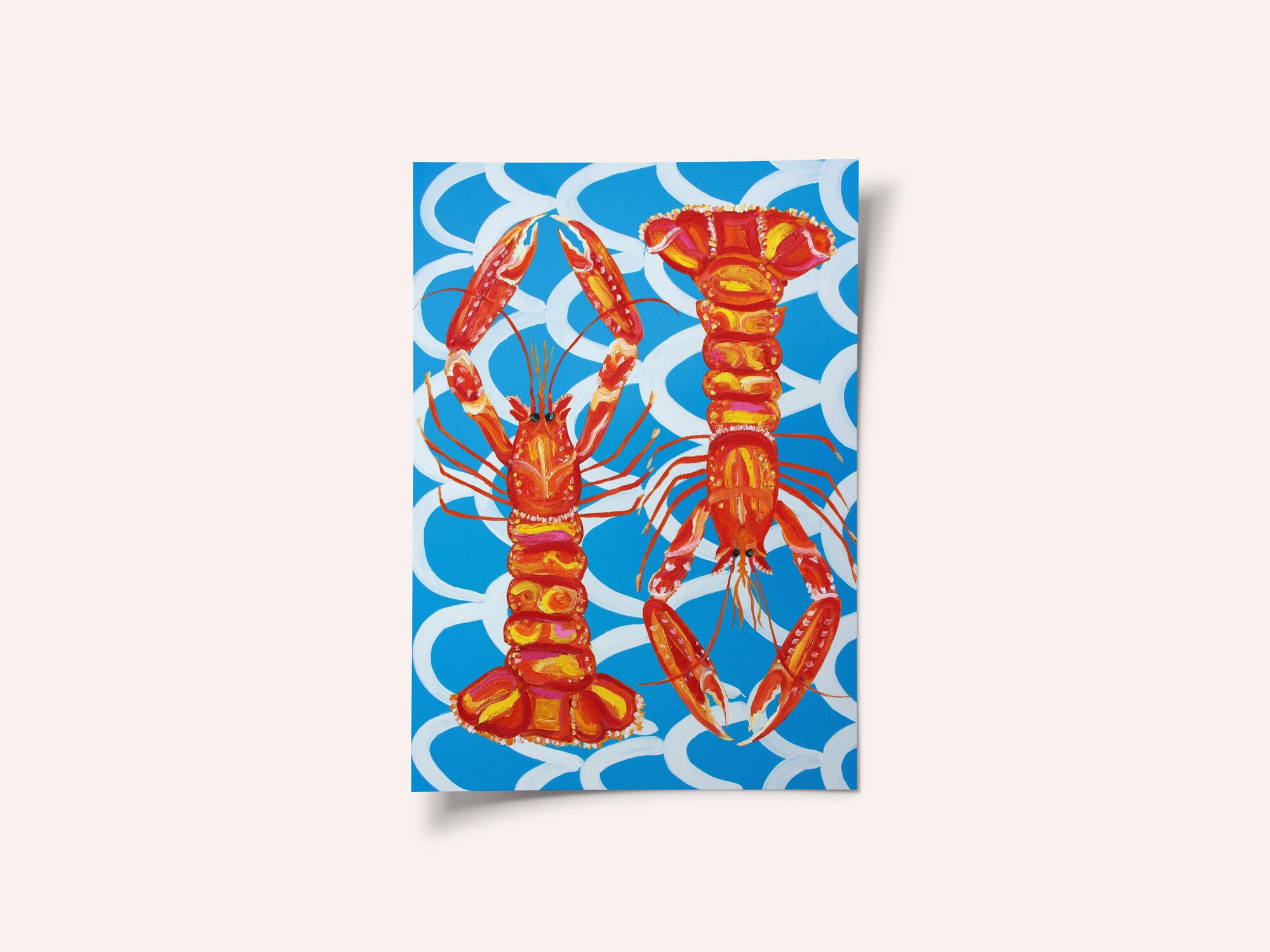 Langoustines On Blue