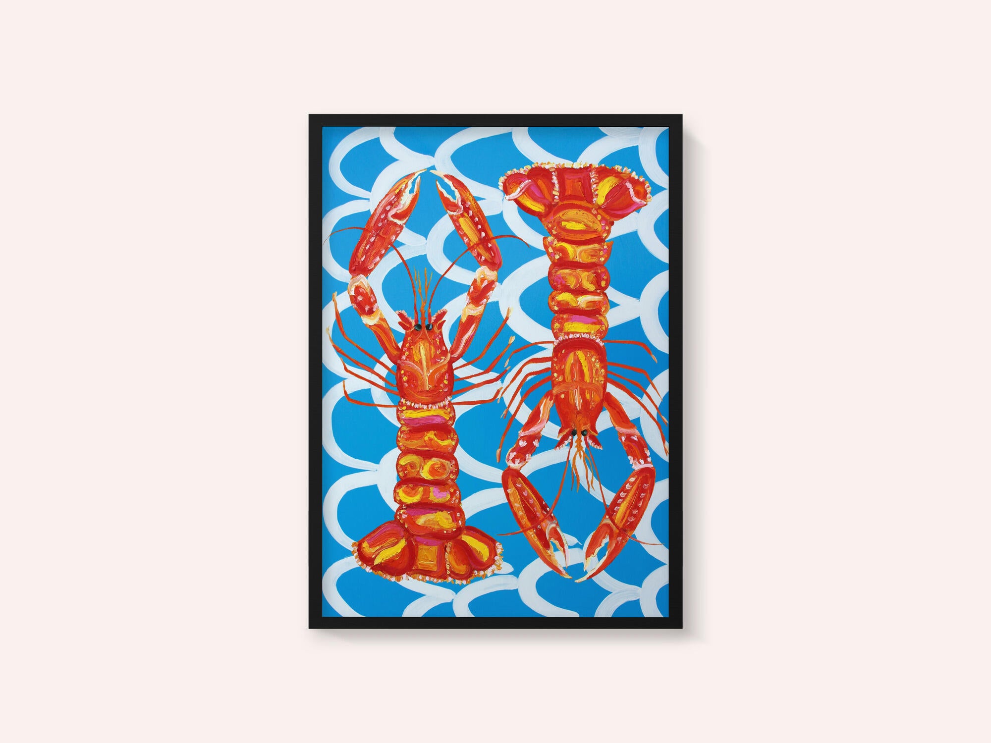 Langoustines On Blue