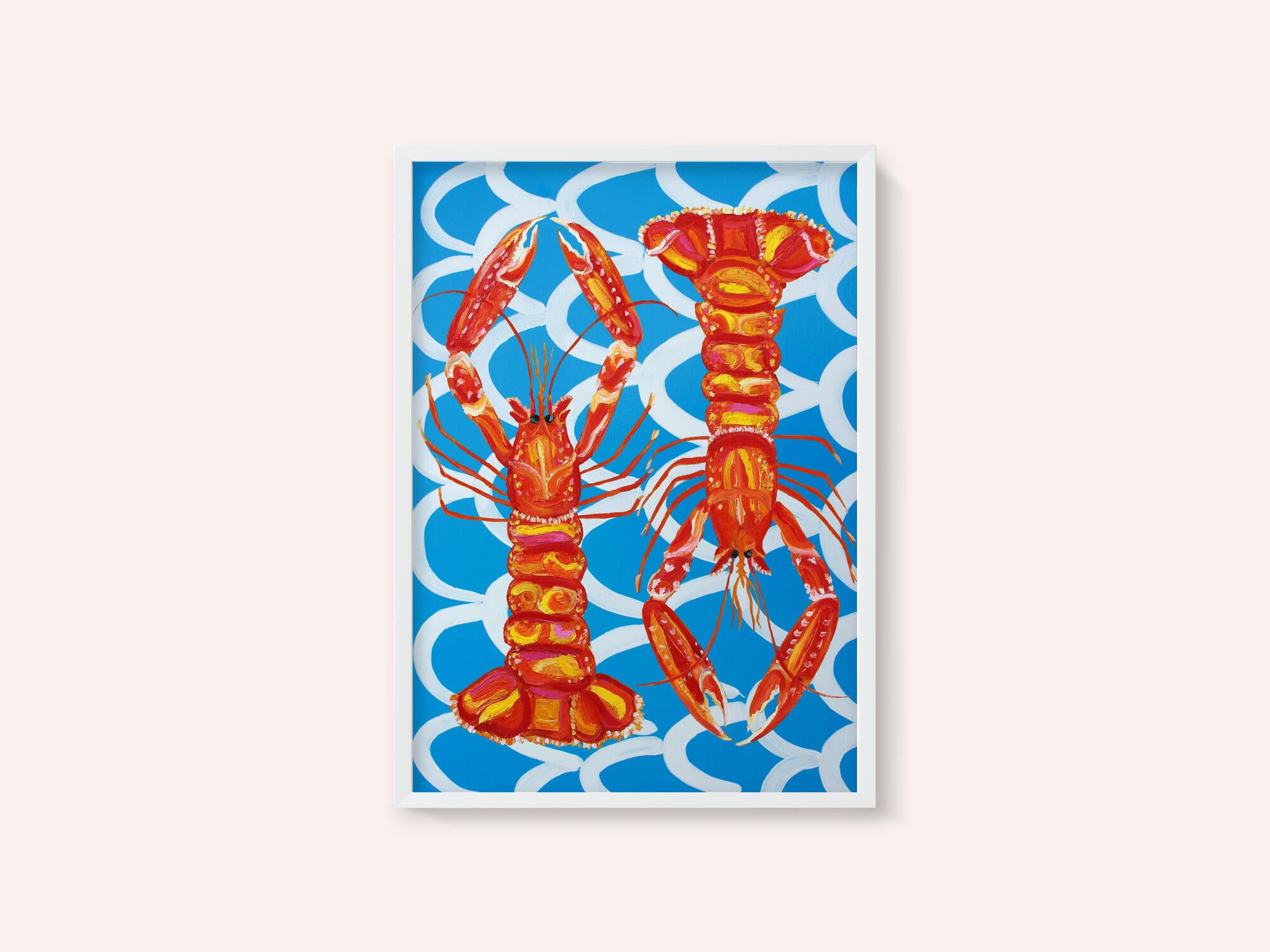 Langoustines On Blue