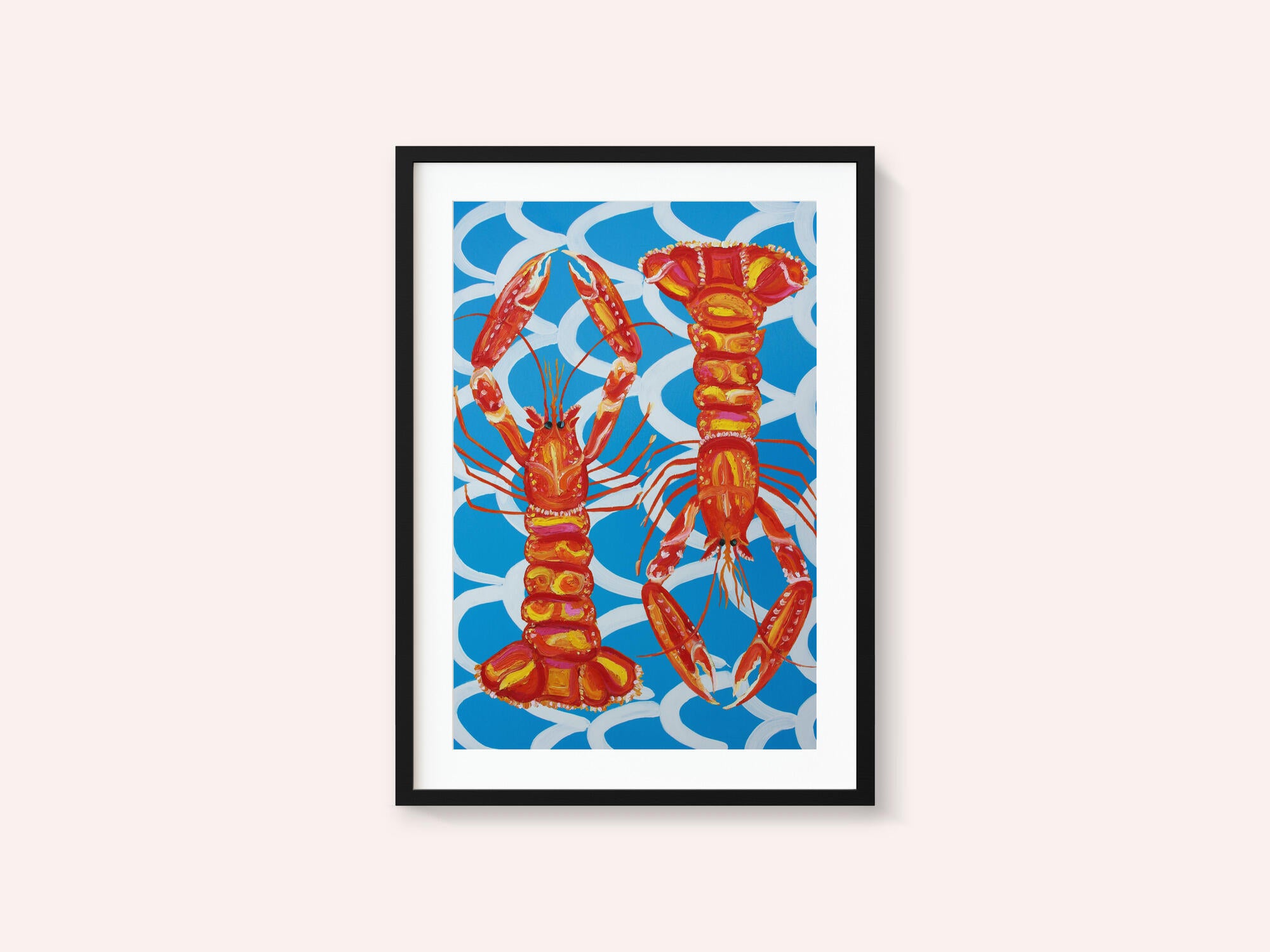 Langoustines On Blue