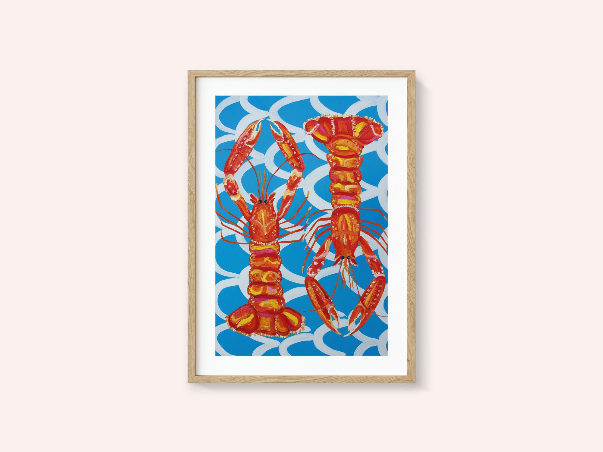 Langoustines On Blue