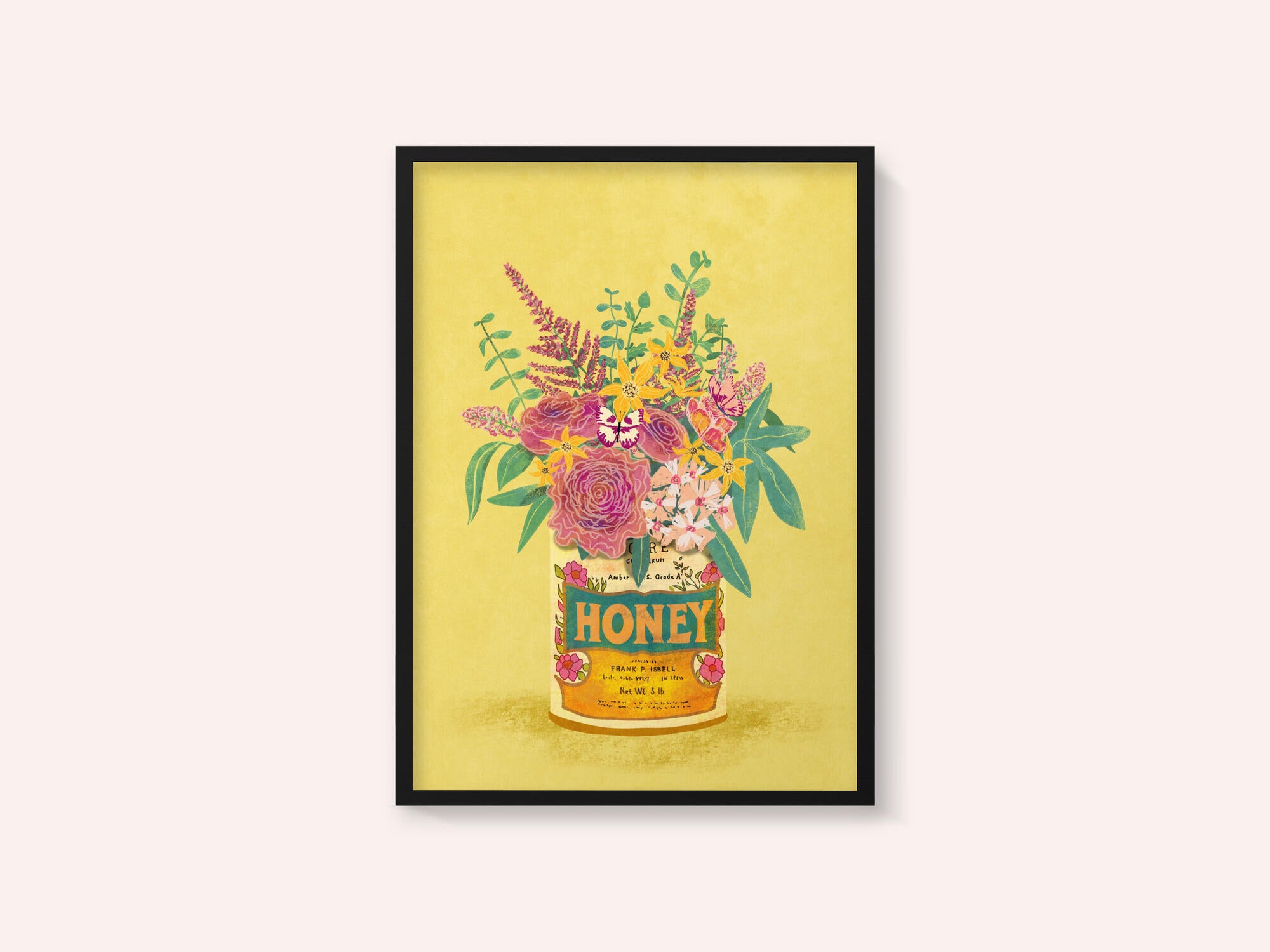 Flowers In a vintage Honey Can