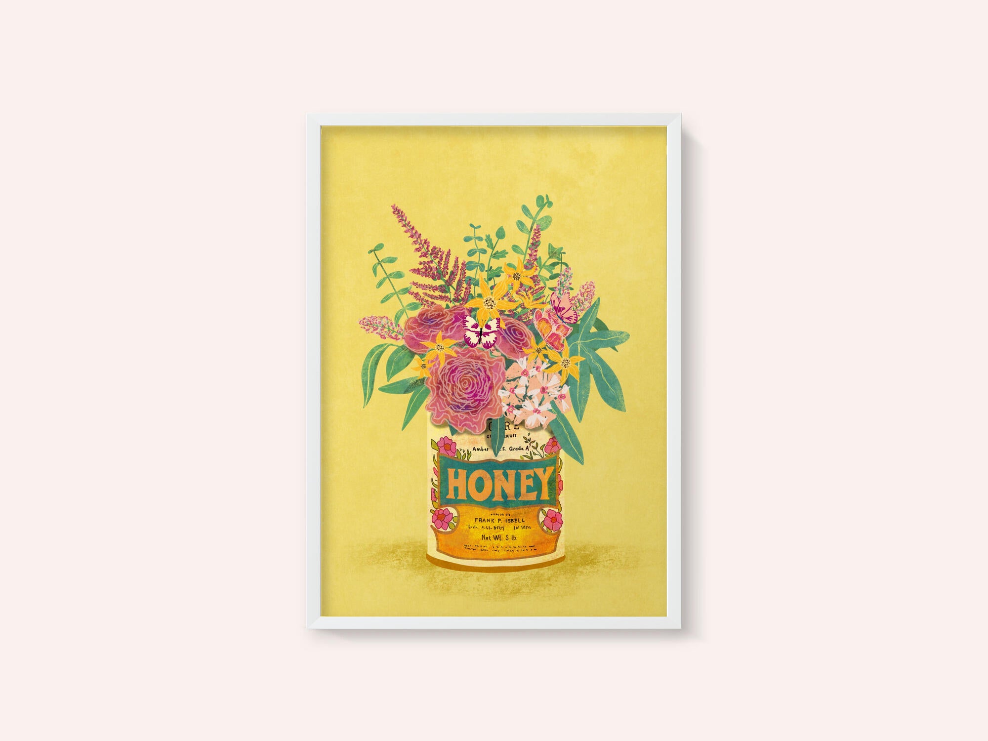Flowers In a vintage Honey Can