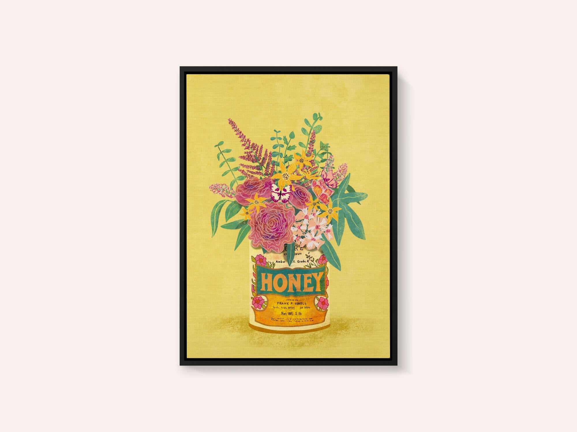 Flowers In a vintage Honey Can