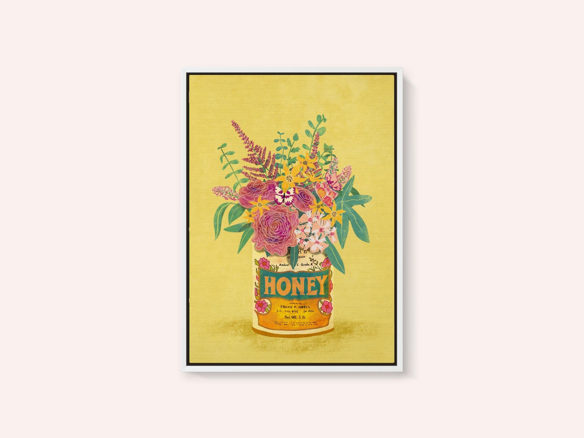 Flowers In a vintage Honey Can