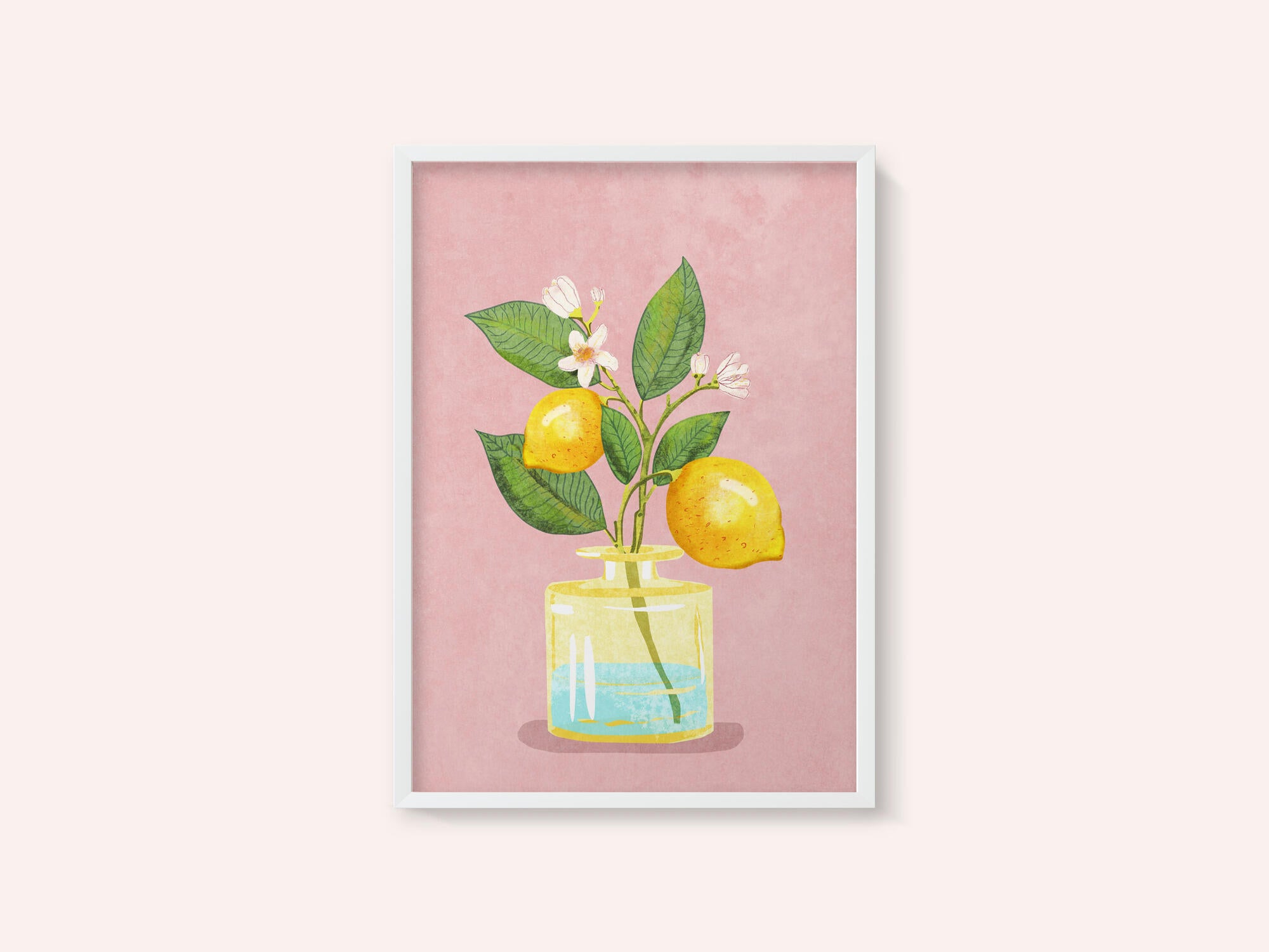 Lemon Bunch In Vase