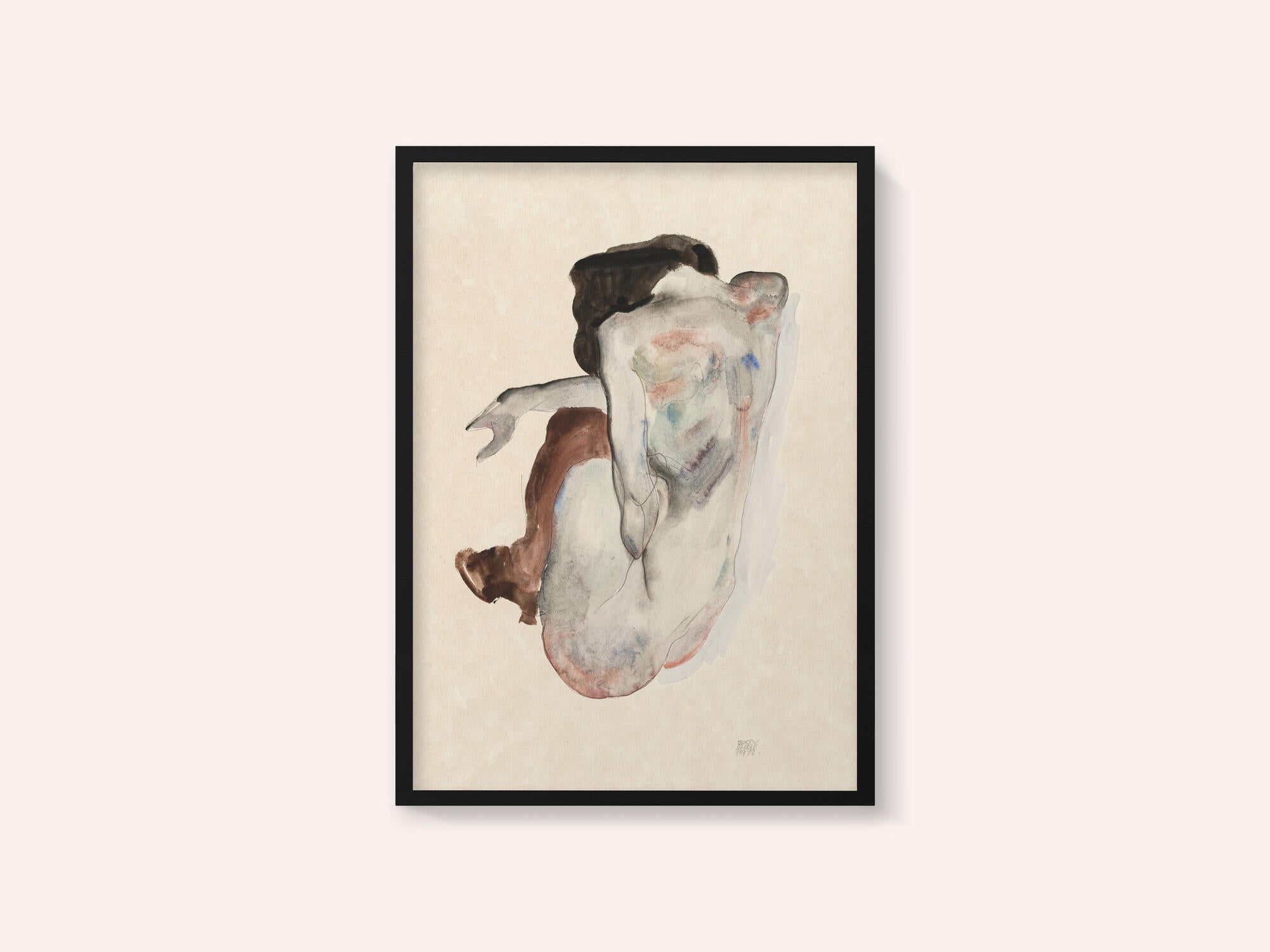 Crouching Nude In Shoes and Black Stockings 1912