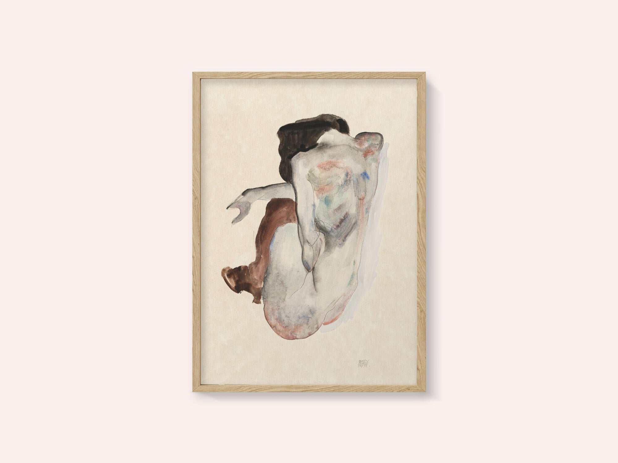 Crouching Nude In Shoes and Black Stockings 1912