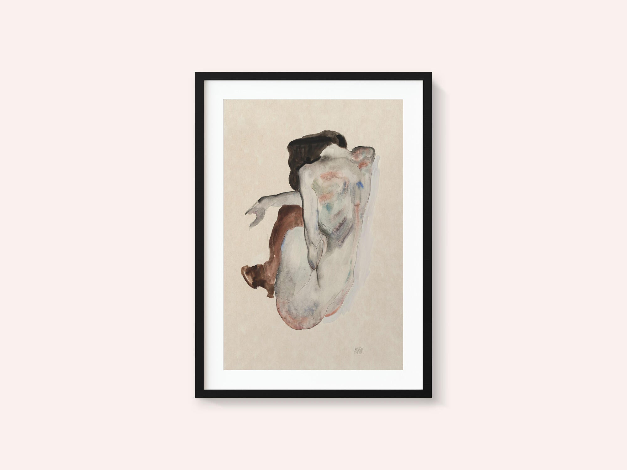 Crouching Nude In Shoes and Black Stockings 1912