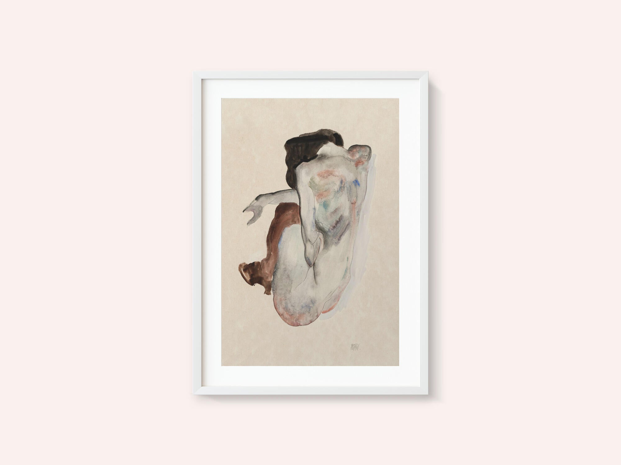 Crouching Nude In Shoes and Black Stockings 1912