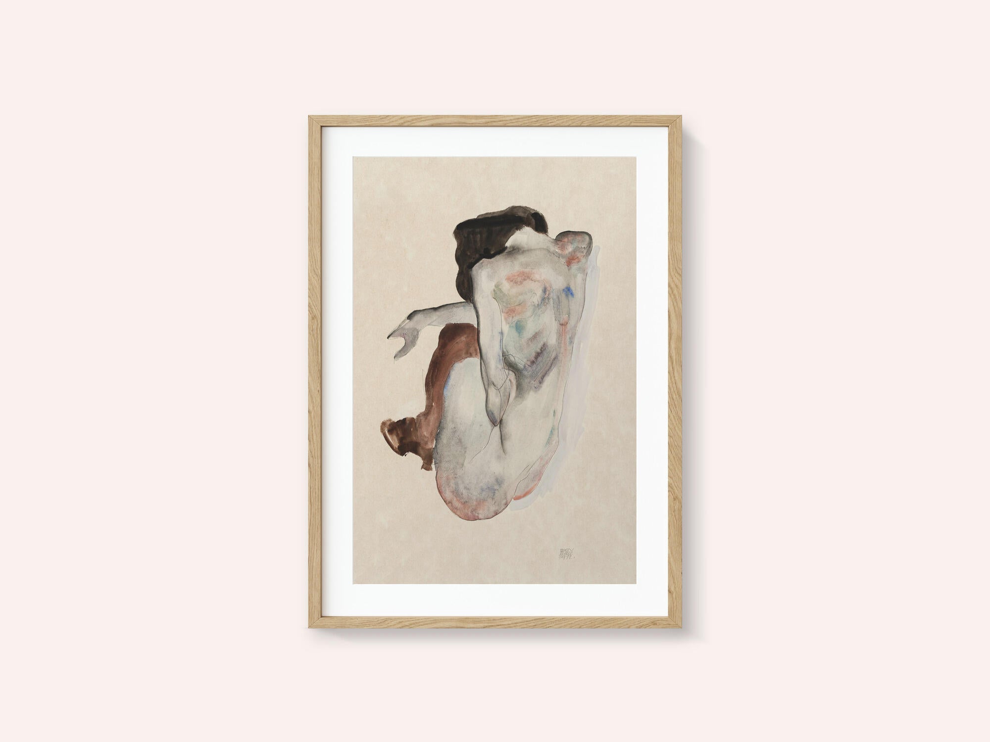 Crouching Nude In Shoes and Black Stockings 1912