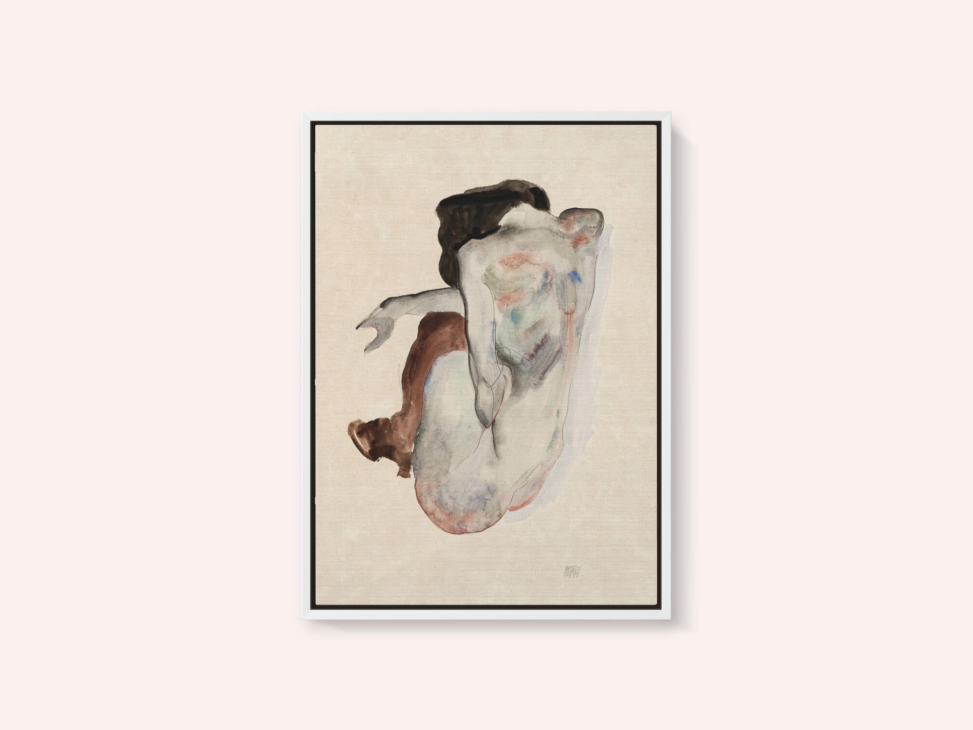 Crouching Nude In Shoes and Black Stockings 1912