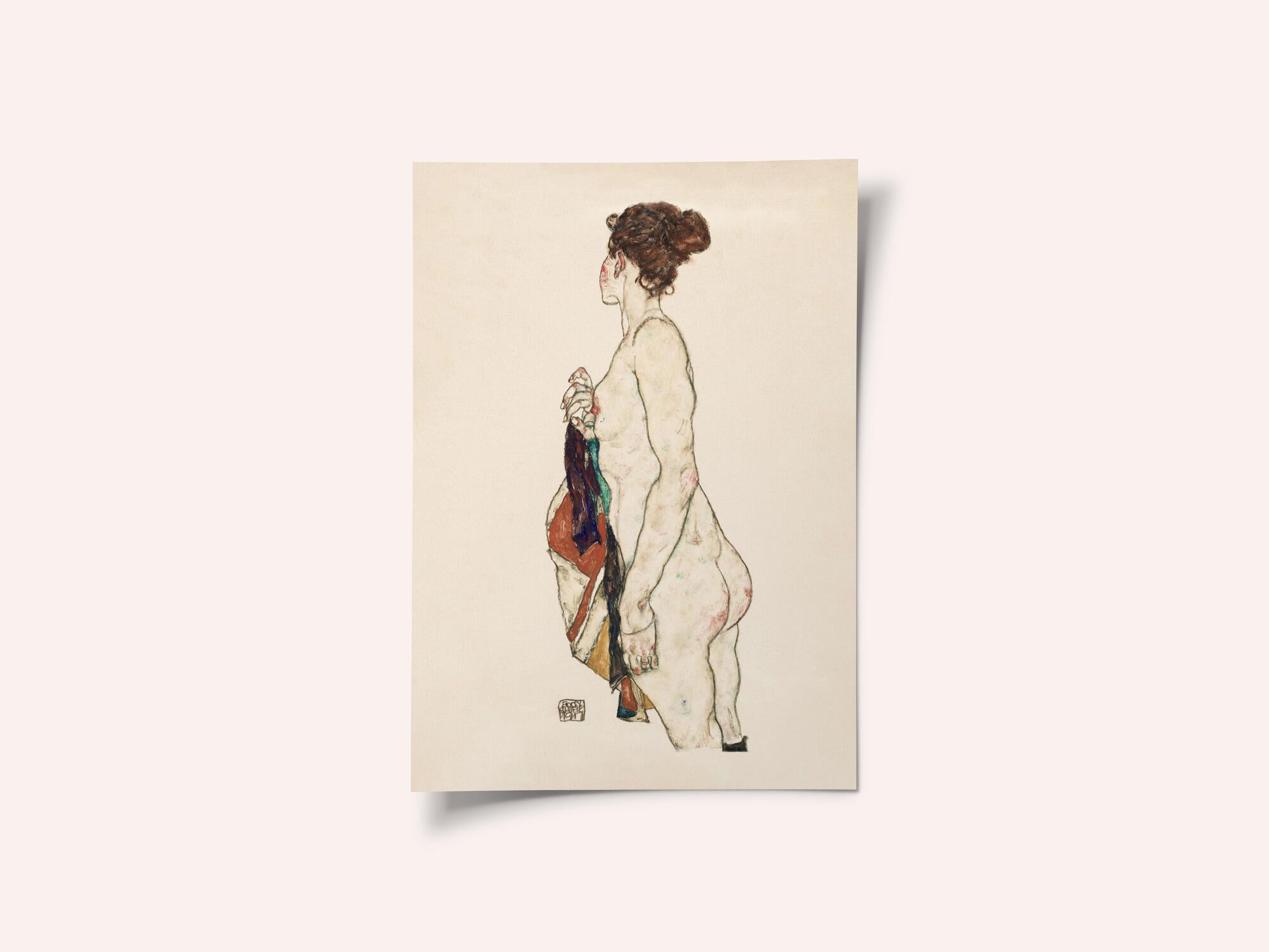Standing Nude Woman With a Patterned Robe 1917