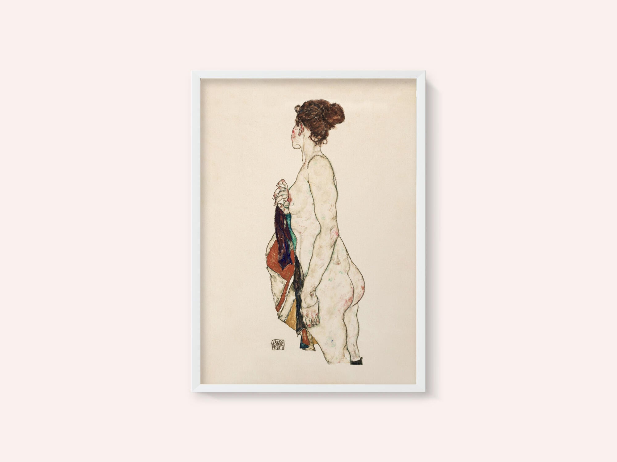 Standing Nude Woman With a Patterned Robe 1917