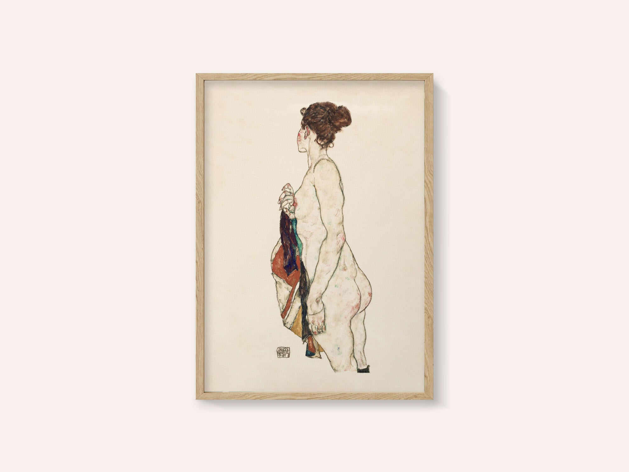 Standing Nude Woman With a Patterned Robe 1917