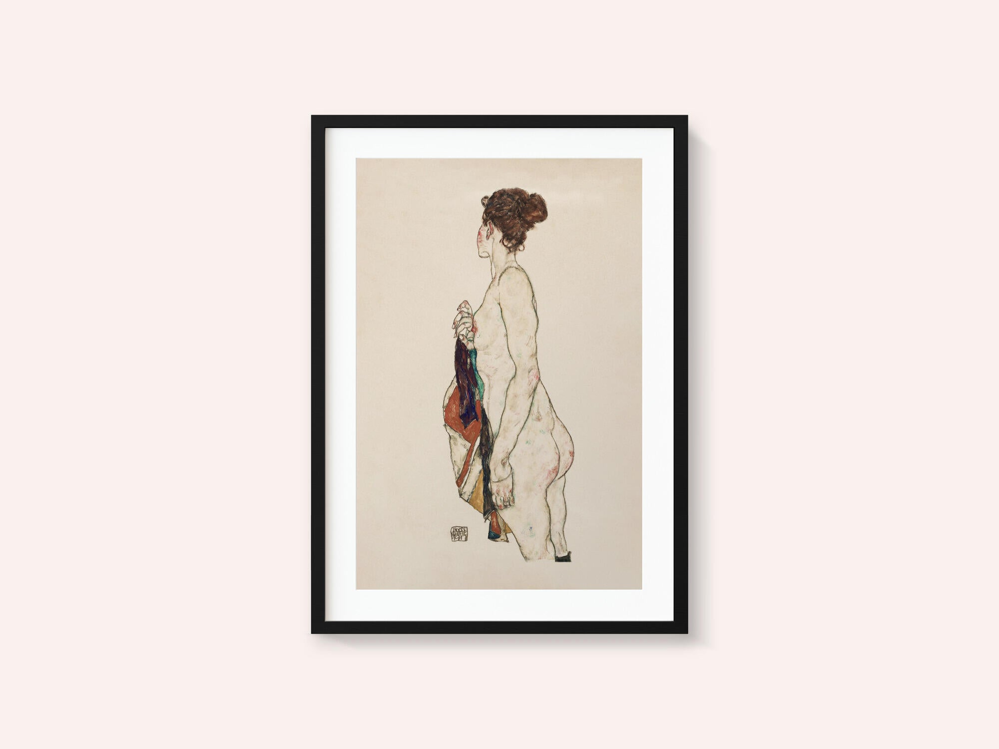 Standing Nude Woman With a Patterned Robe 1917