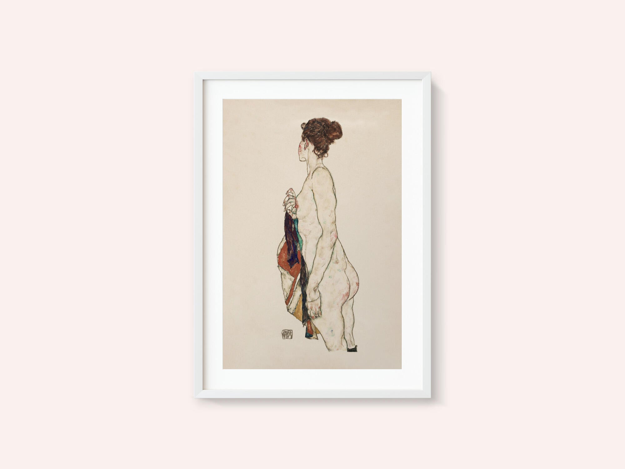 Standing Nude Woman With a Patterned Robe 1917