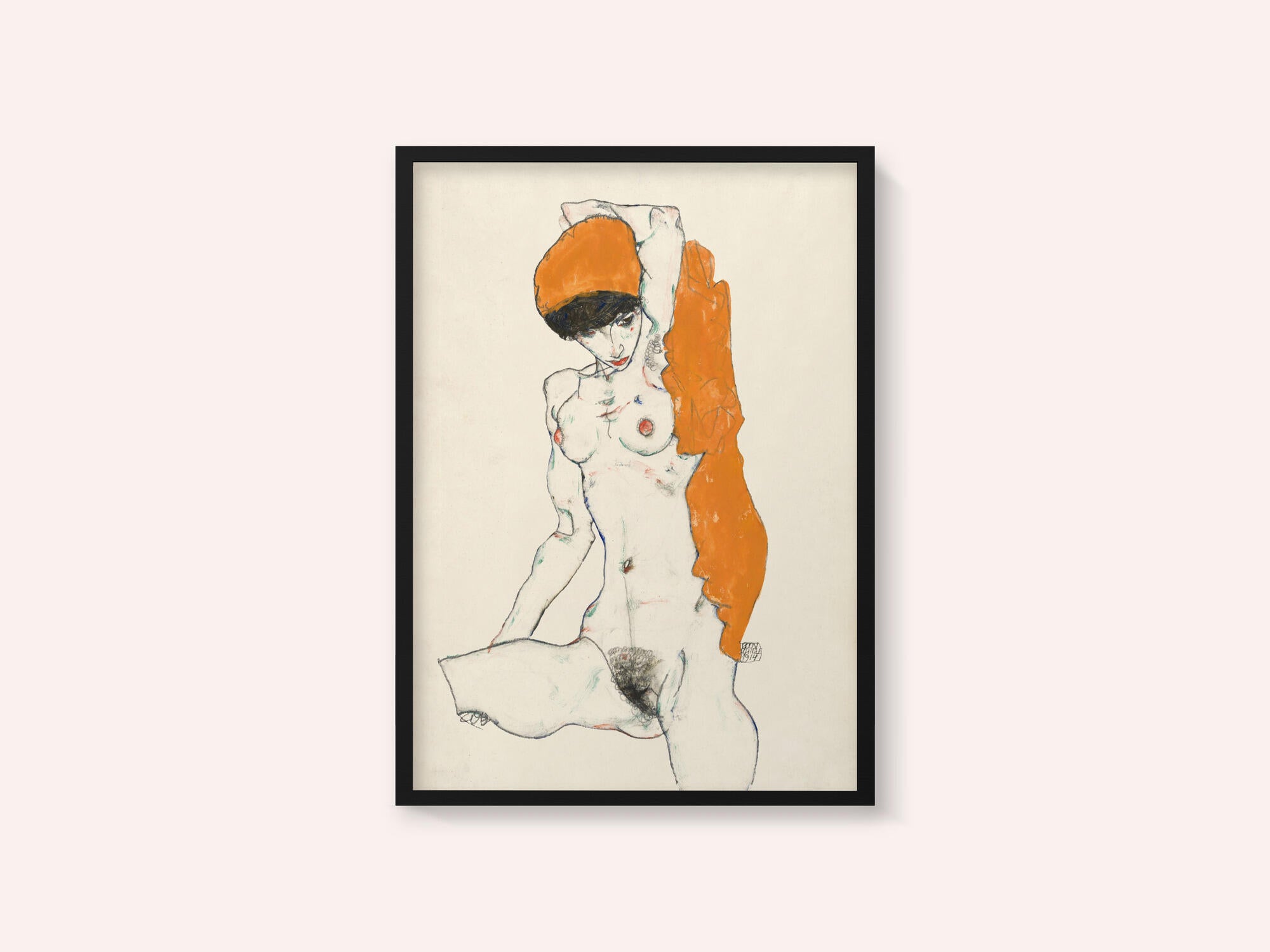 Standing Nude With Orange Drapery 1914