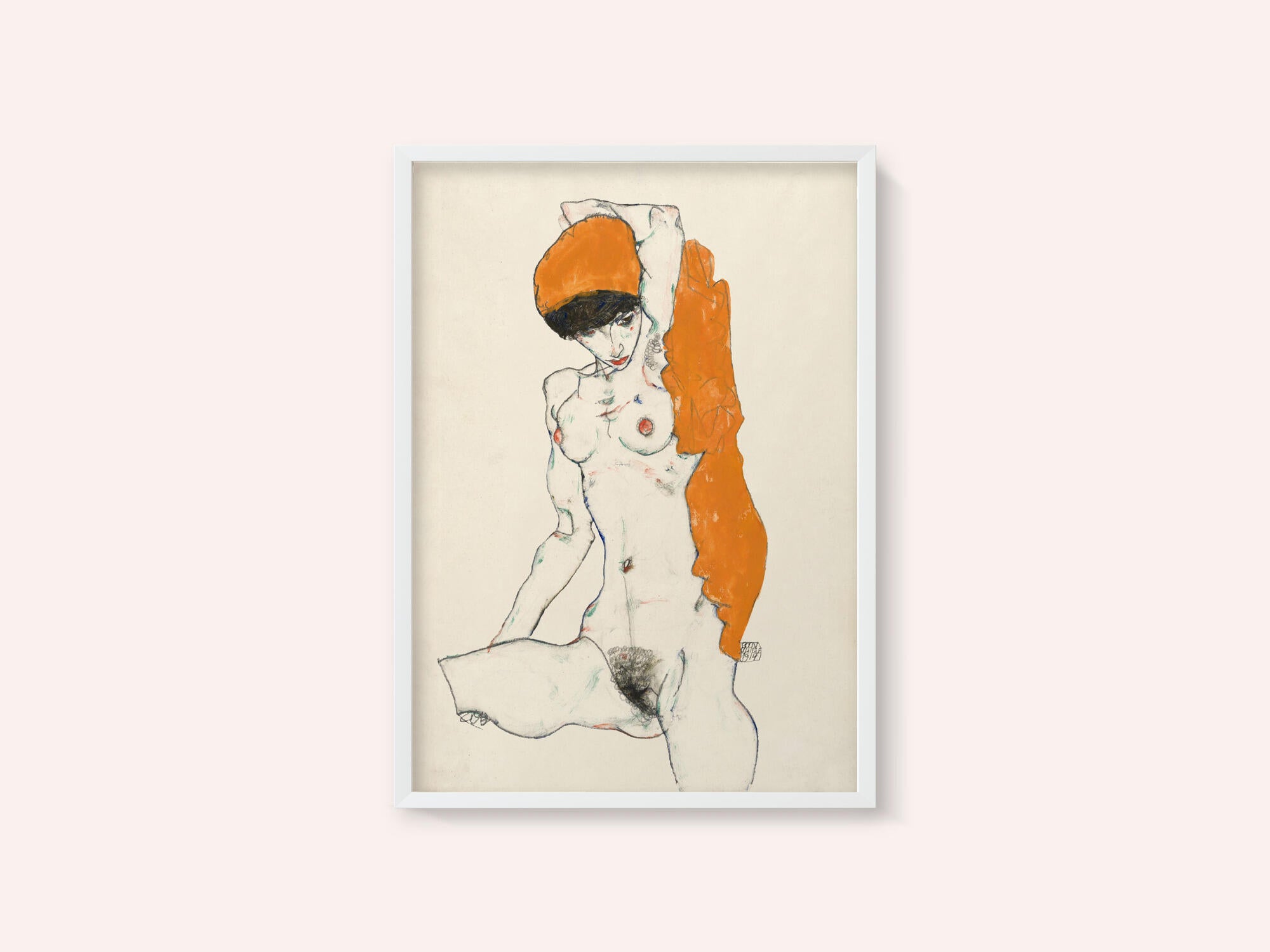 Standing Nude With Orange Drapery 1914