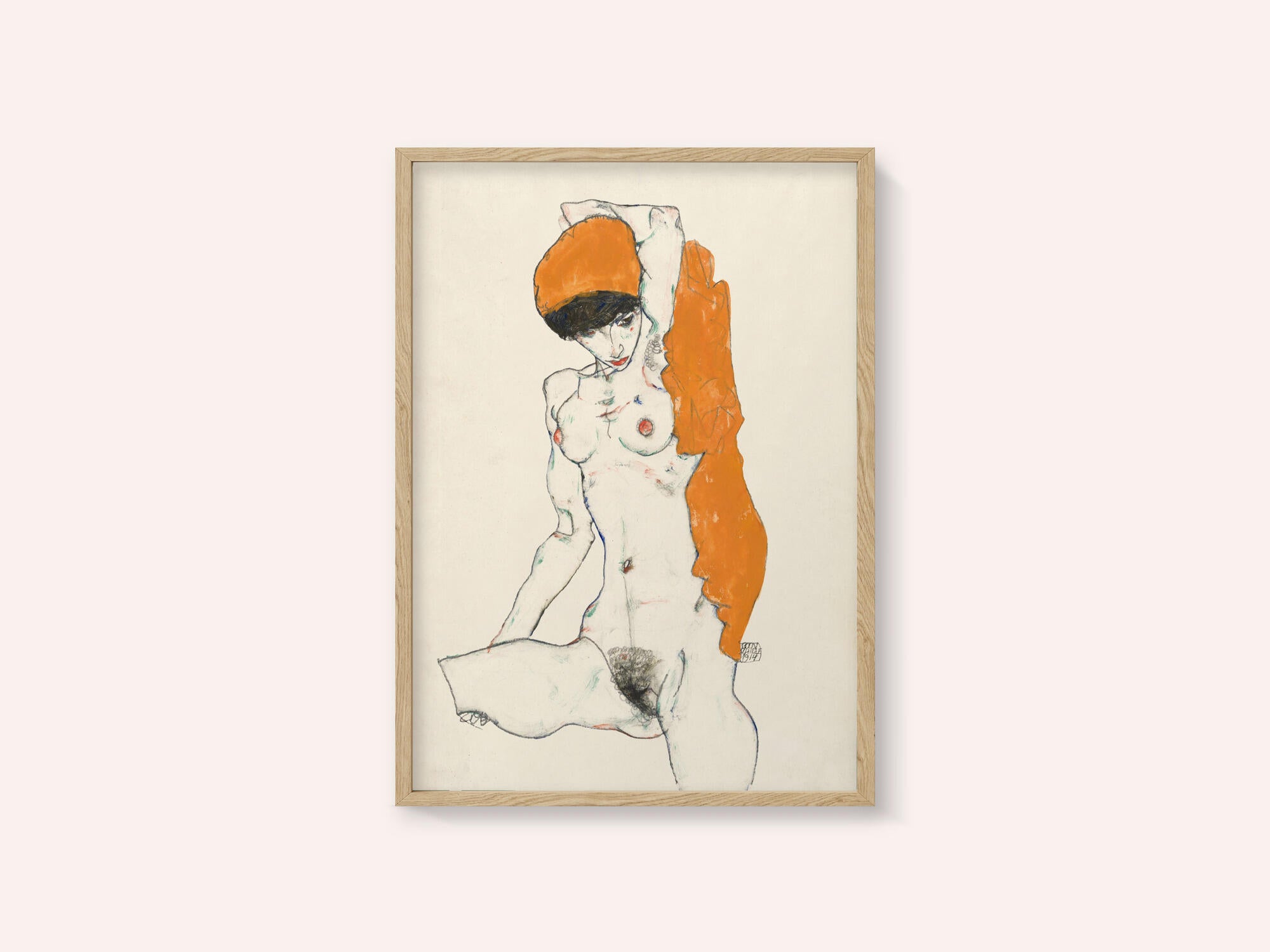 Standing Nude With Orange Drapery 1914