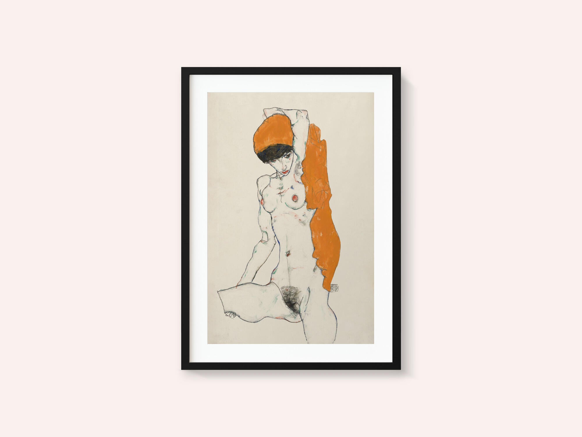 Standing Nude With Orange Drapery 1914