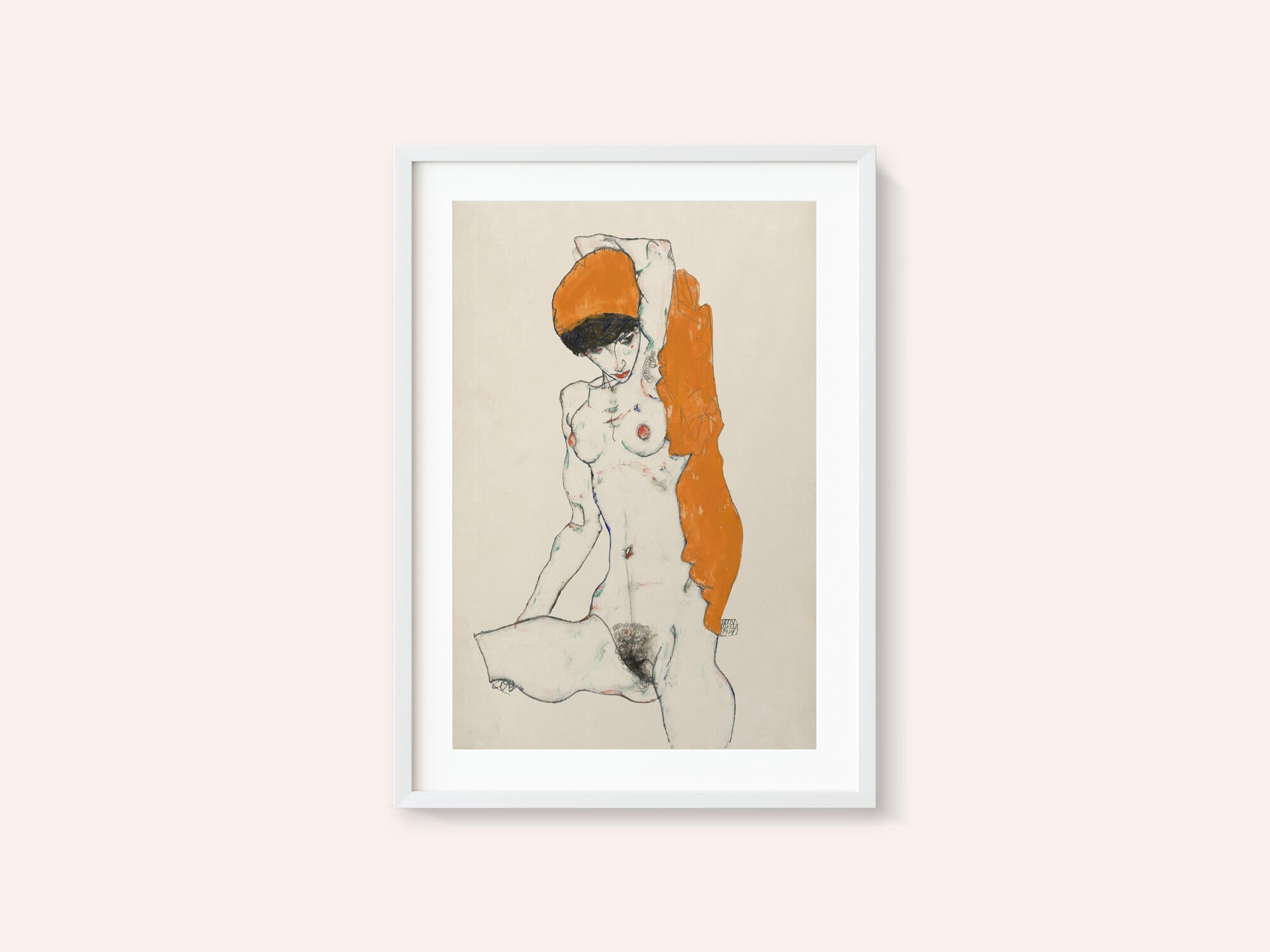 Standing Nude With Orange Drapery 1914