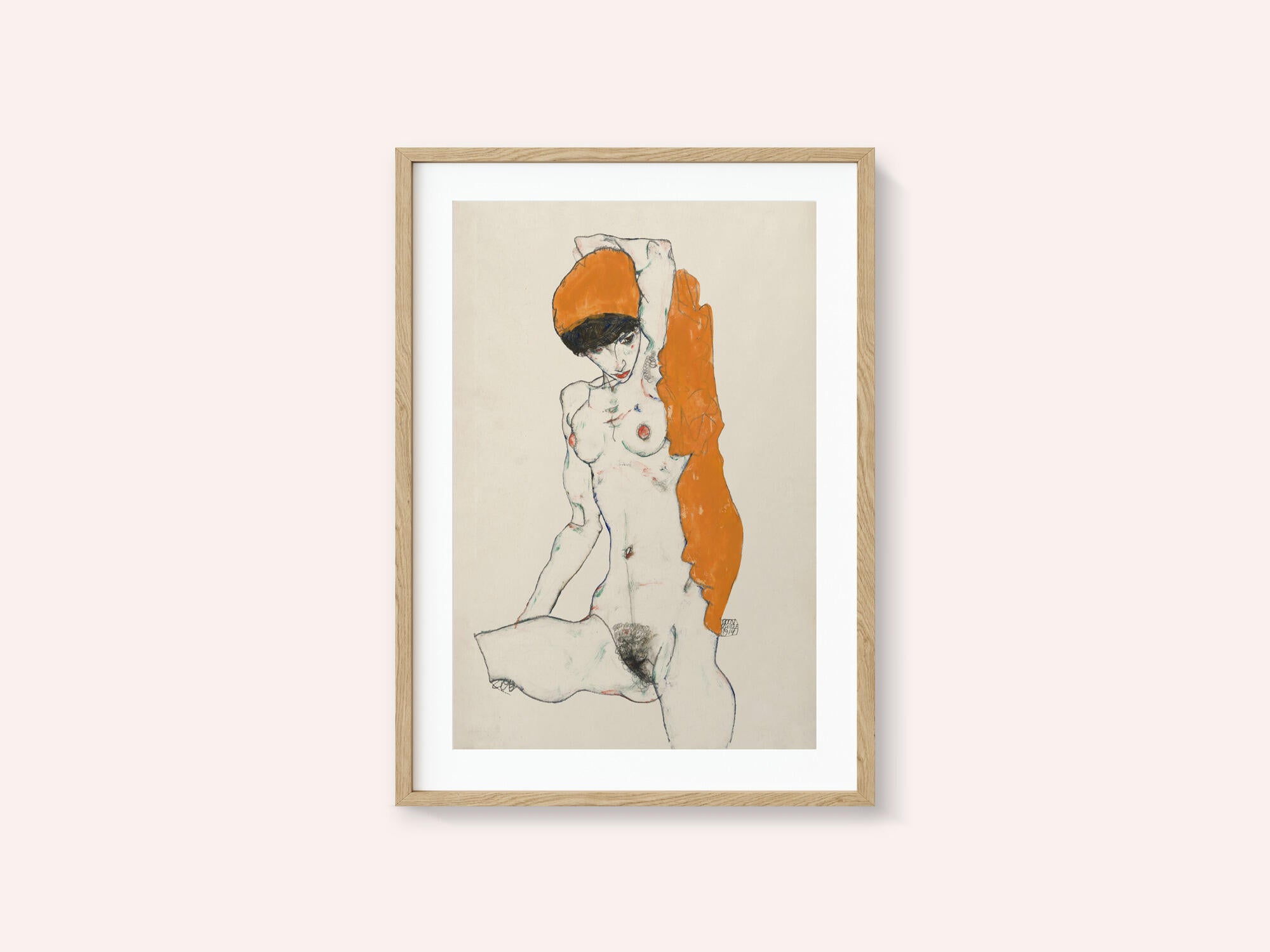 Standing Nude With Orange Drapery 1914