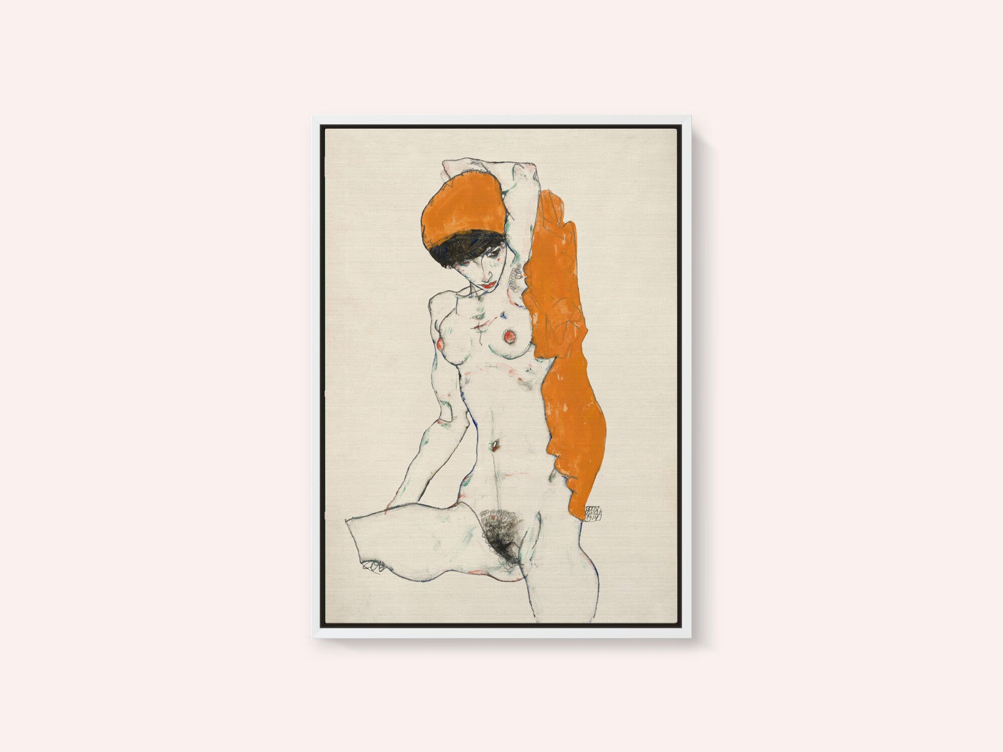 Standing Nude With Orange Drapery 1914