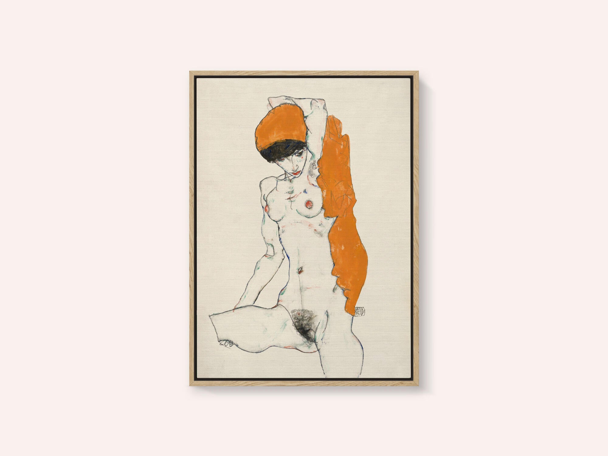 Standing Nude With Orange Drapery 1914
