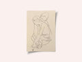 Woman and Girl Embracing 1918