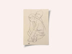 Woman and Girl Embracing 1918
