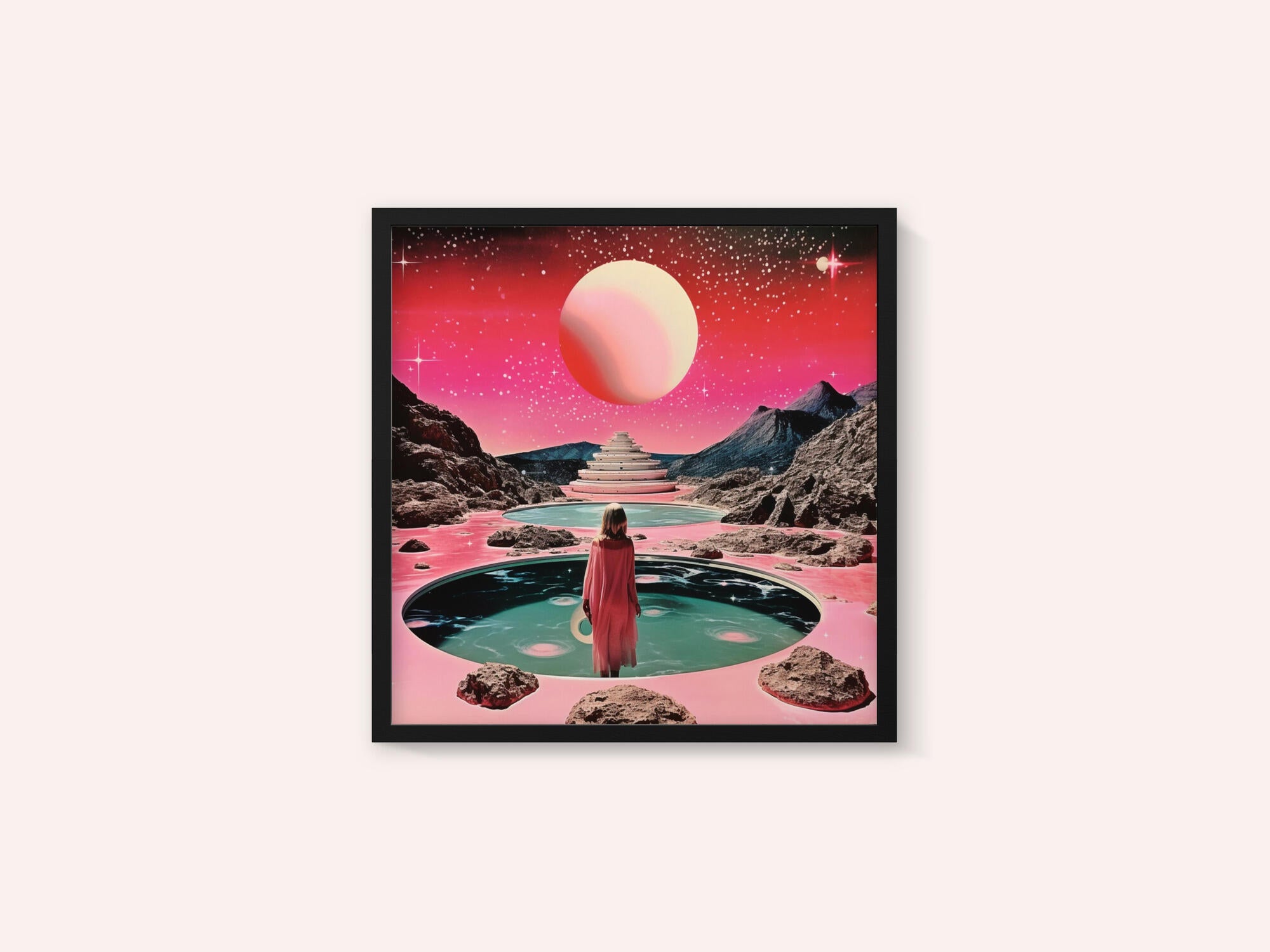 A Woman in Gazes at a Cosmic Landscape