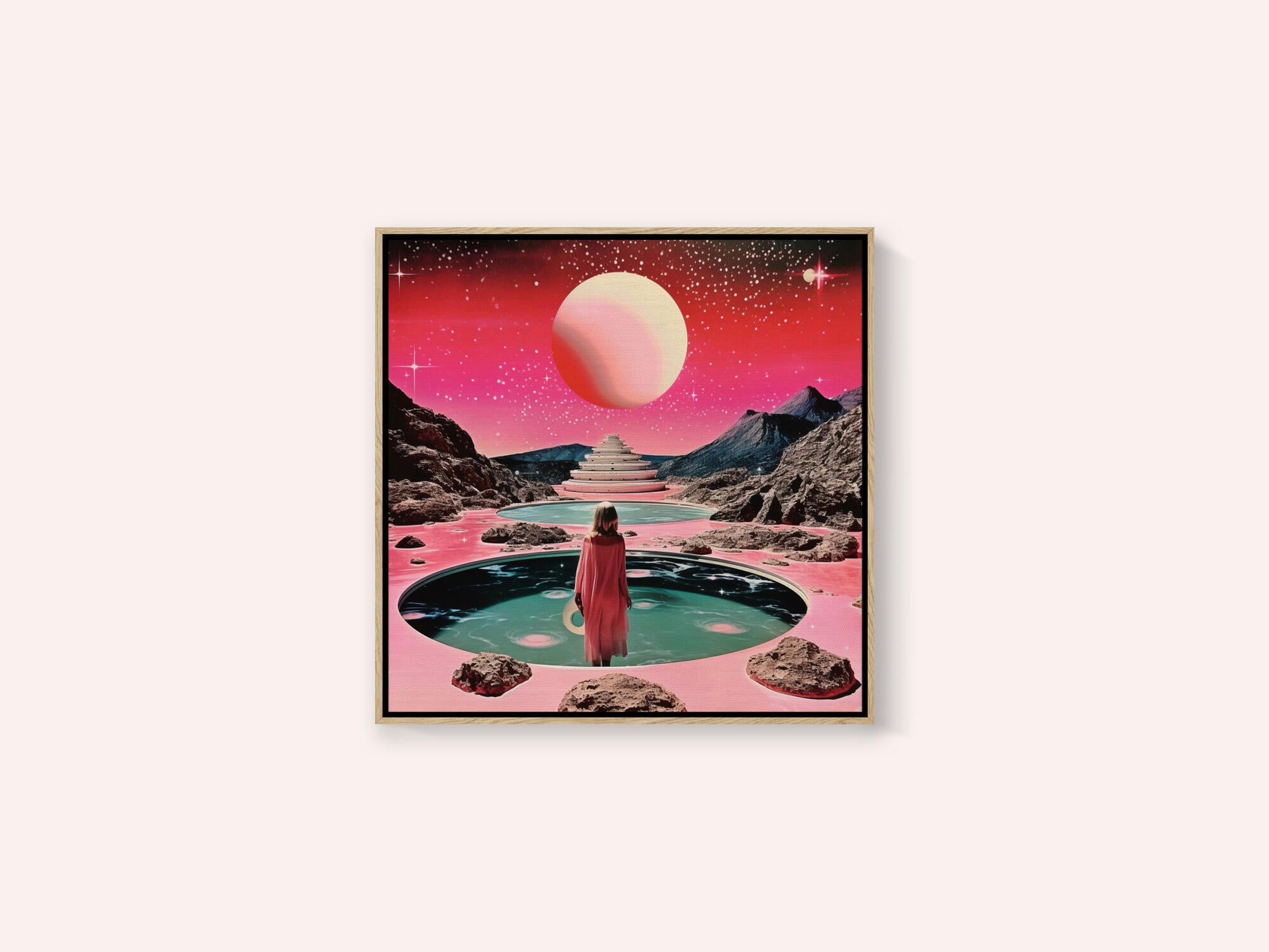 A Woman in Gazes at a Cosmic Landscape