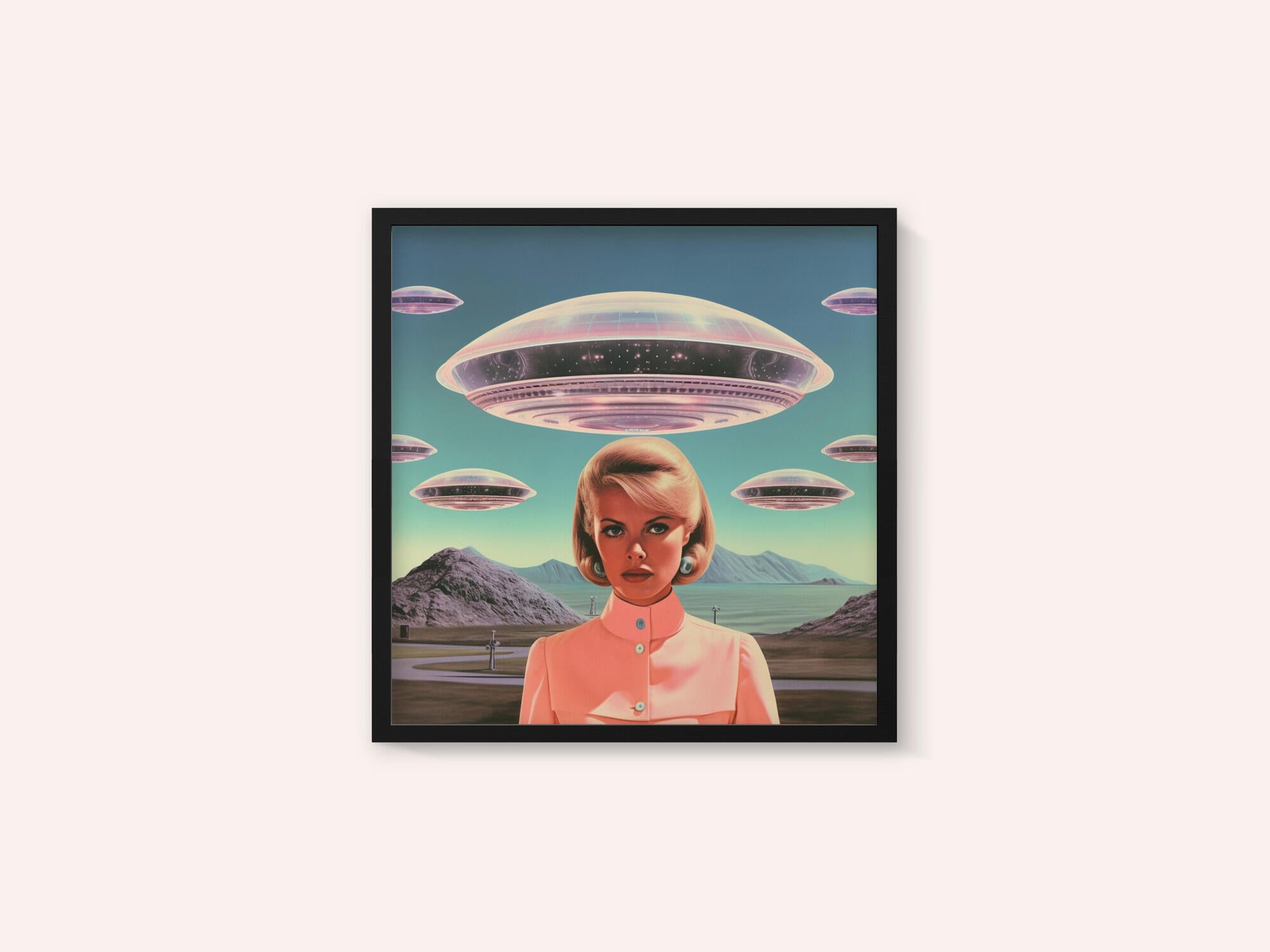 UFO Barbie Collage Art