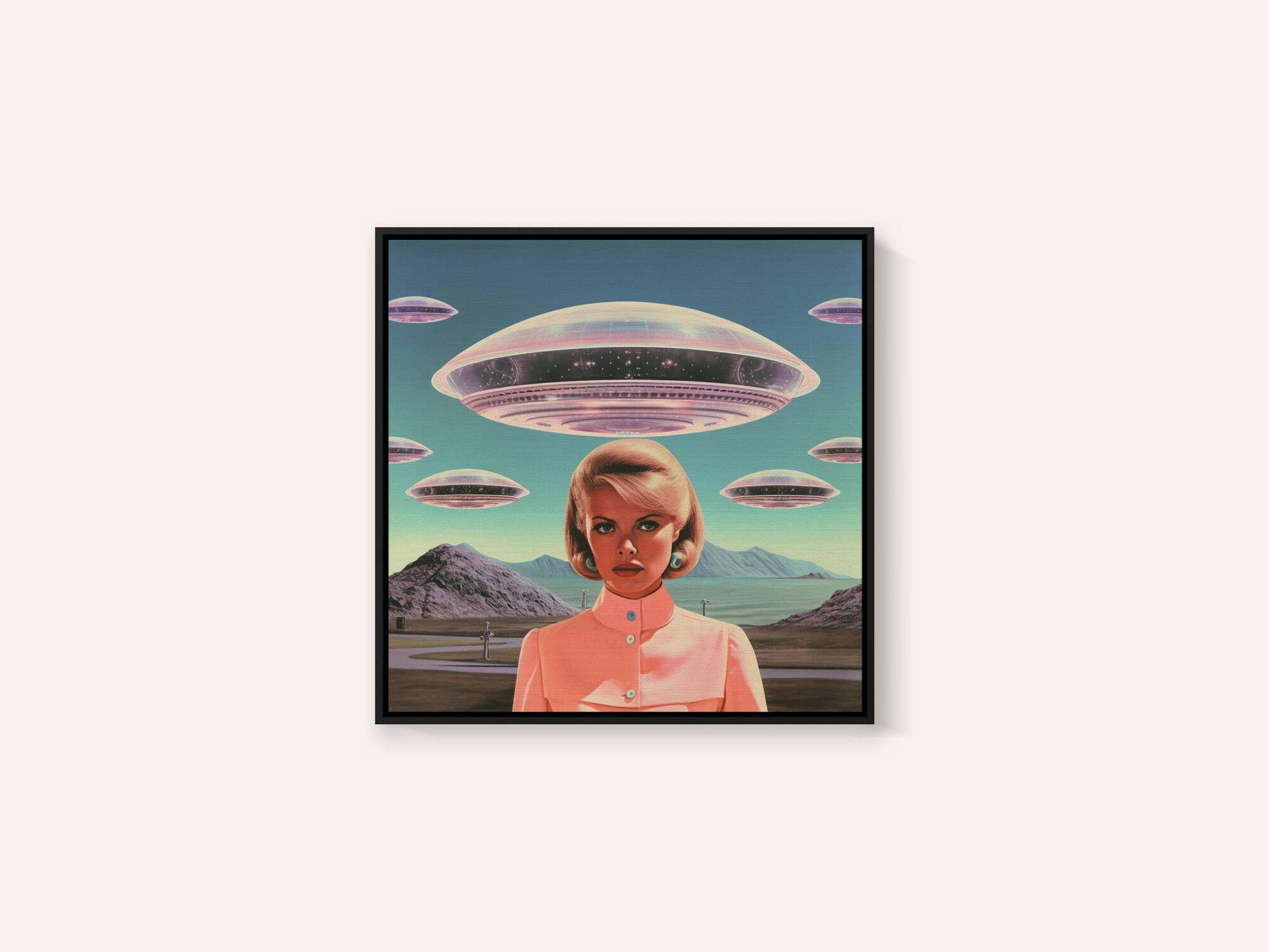 UFO Barbie Collage Art